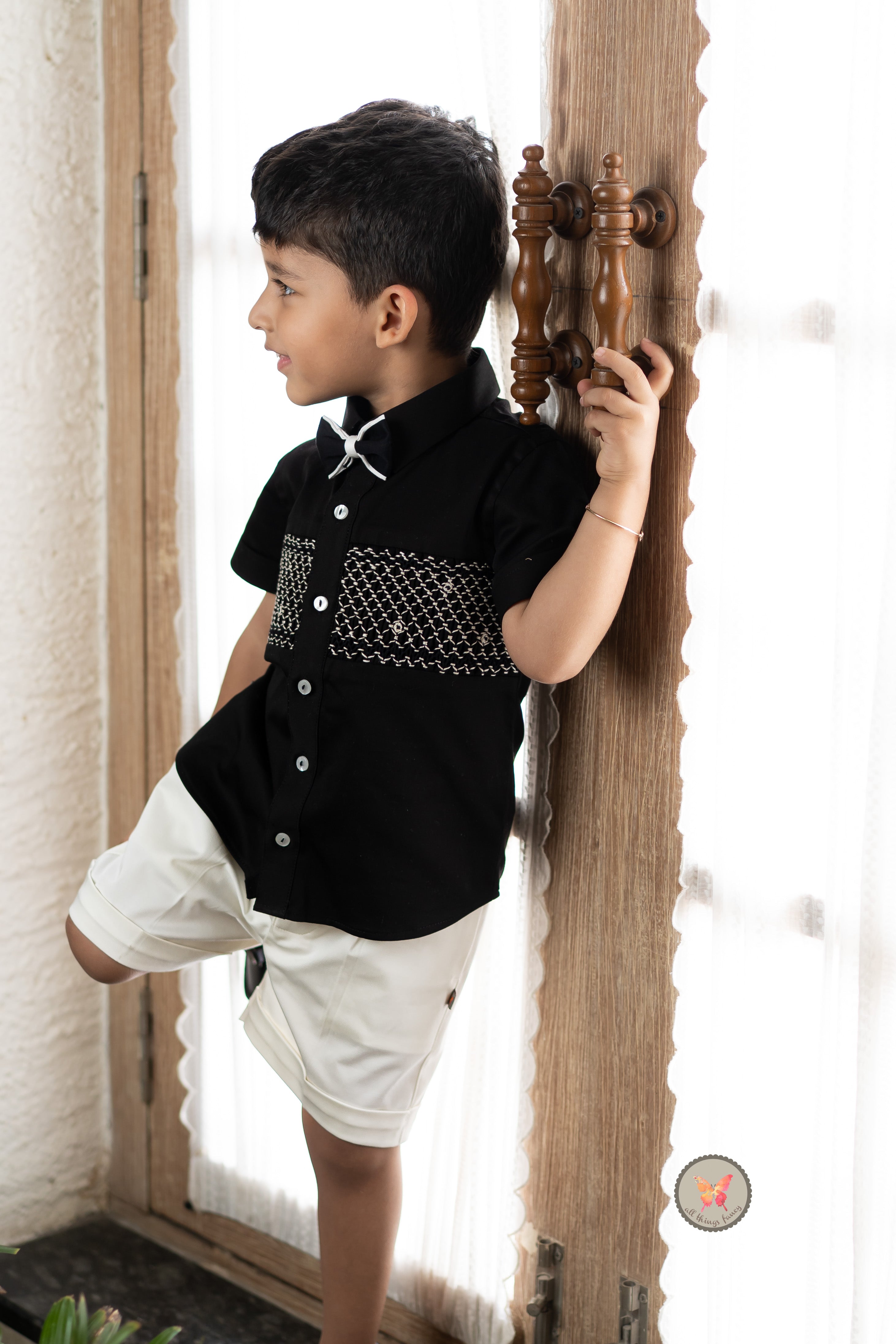 Monochrome Handsmocked Set