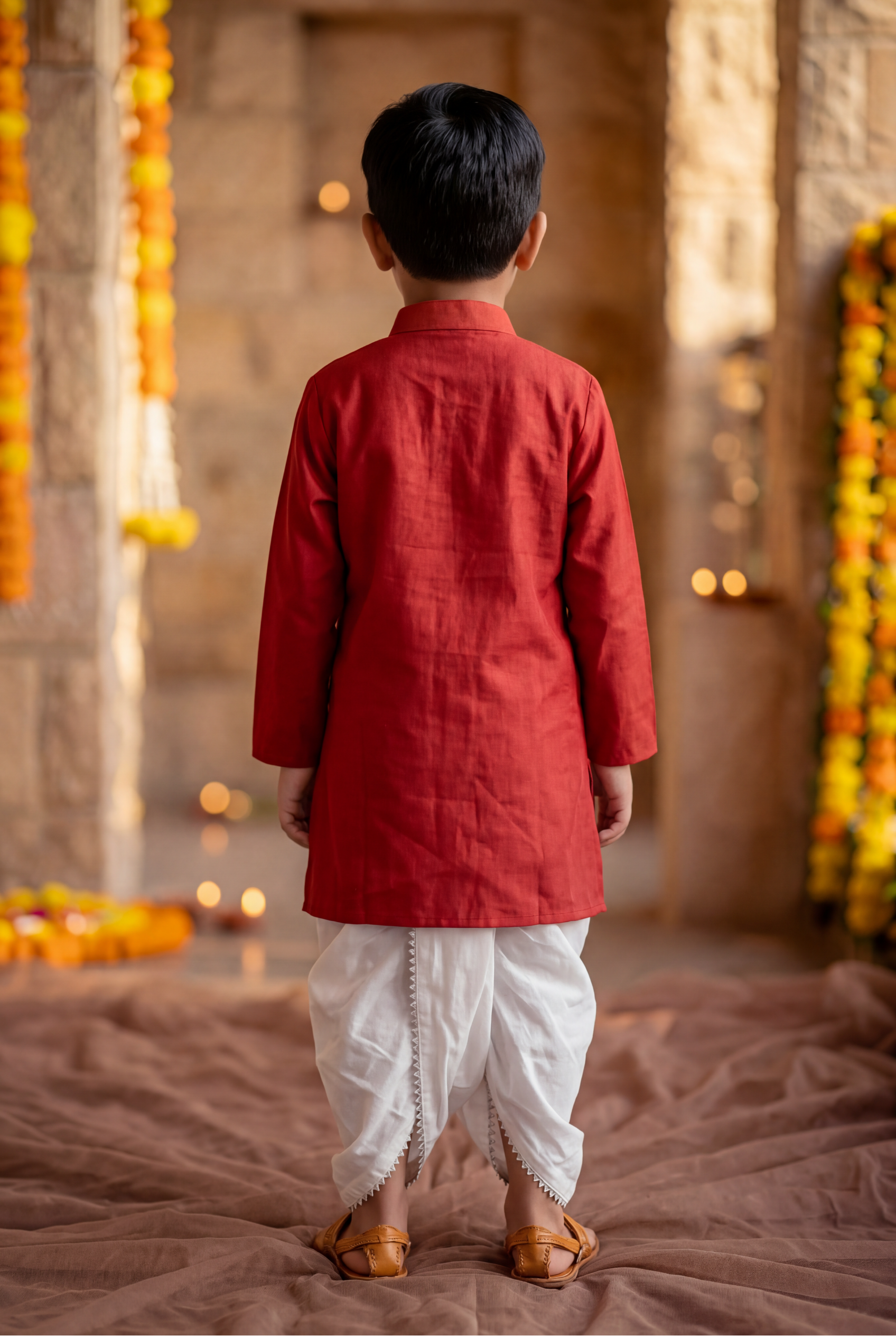 Moti wala kurta set- Laal