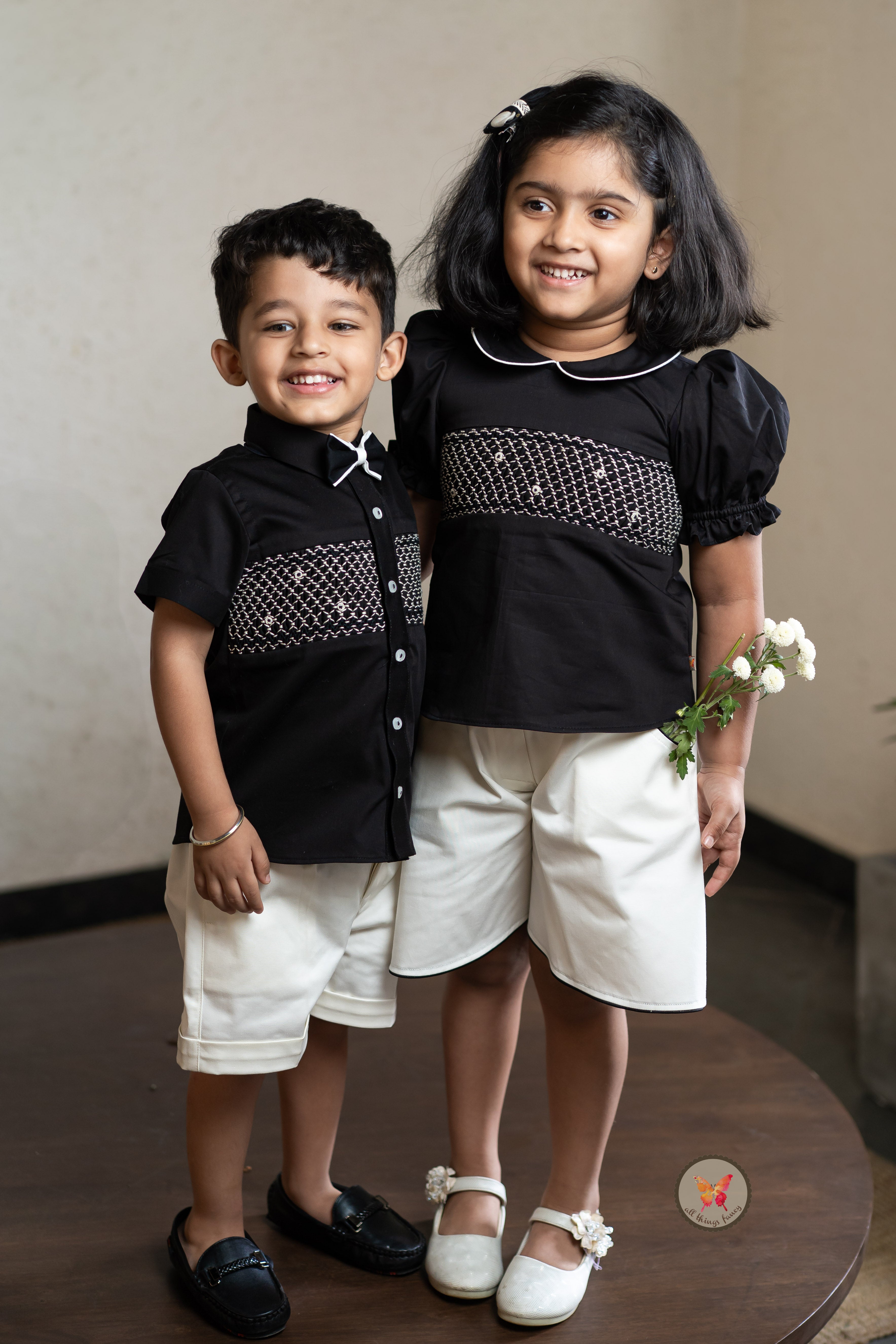 Monochrome Handsmocked Set