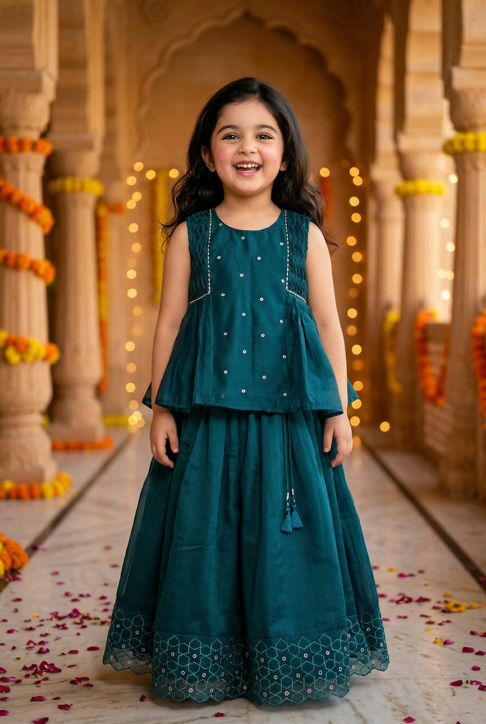 Geometric embriodery Lehenga set- Neelam