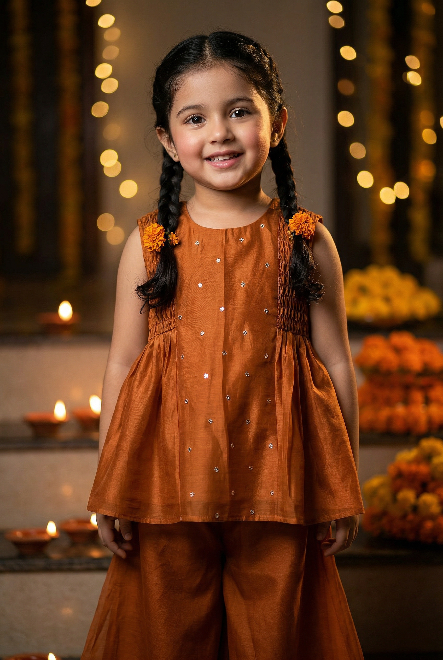 Geometric Sharara Set- Rust