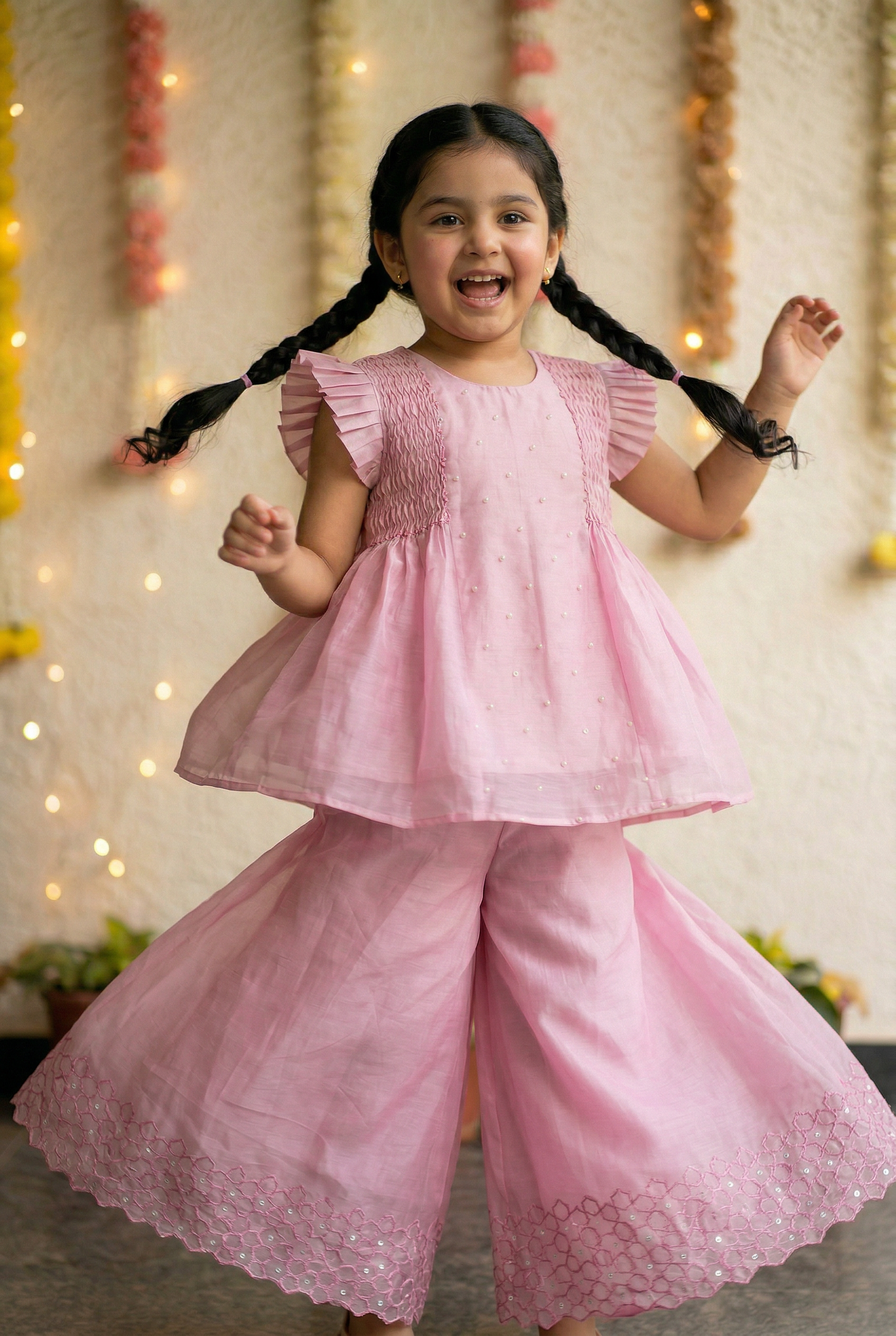 Geometric sharara-Candy pink