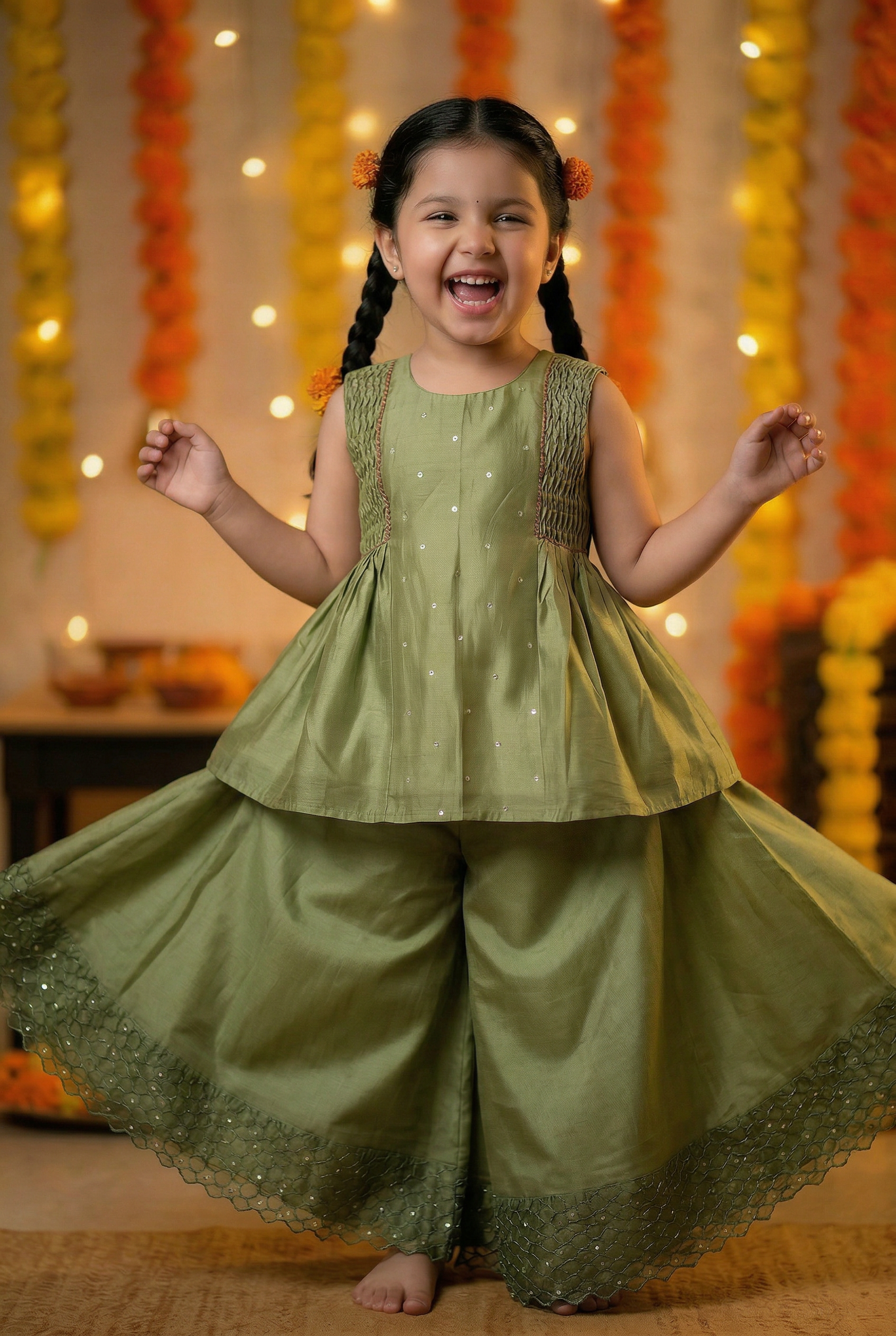 Geometric Sharara- Kiwi