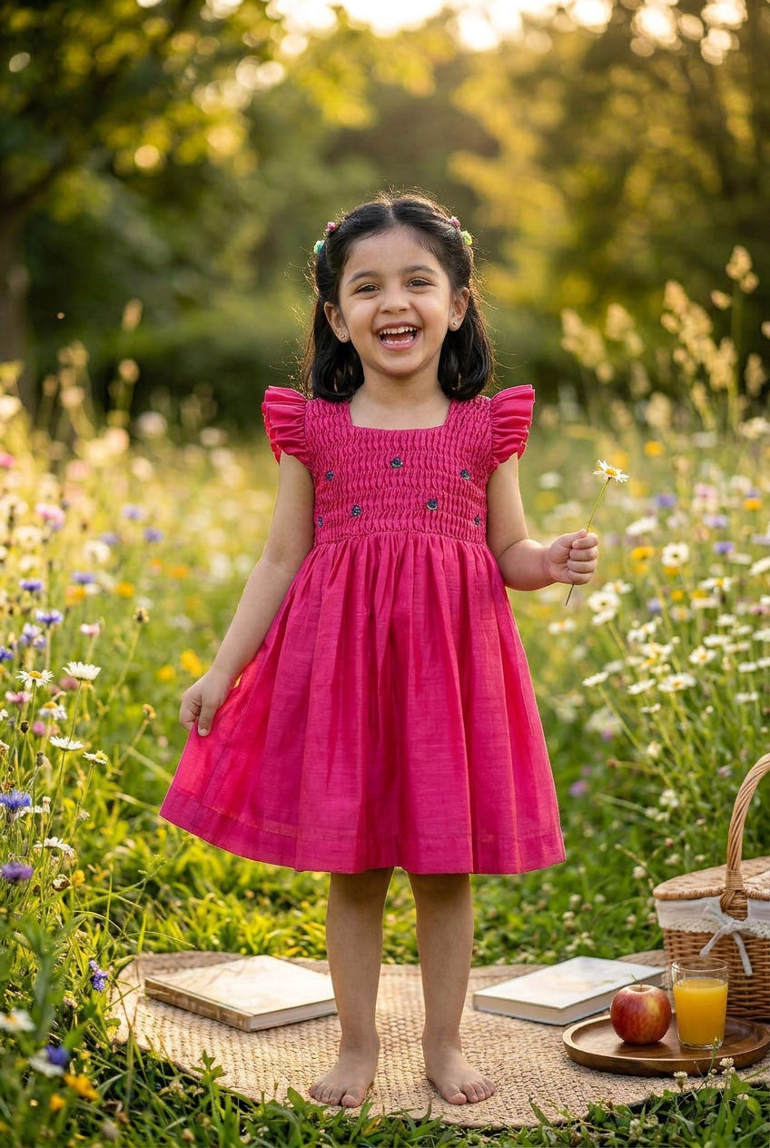Honeycomb Bunny Tie Dress- Rani