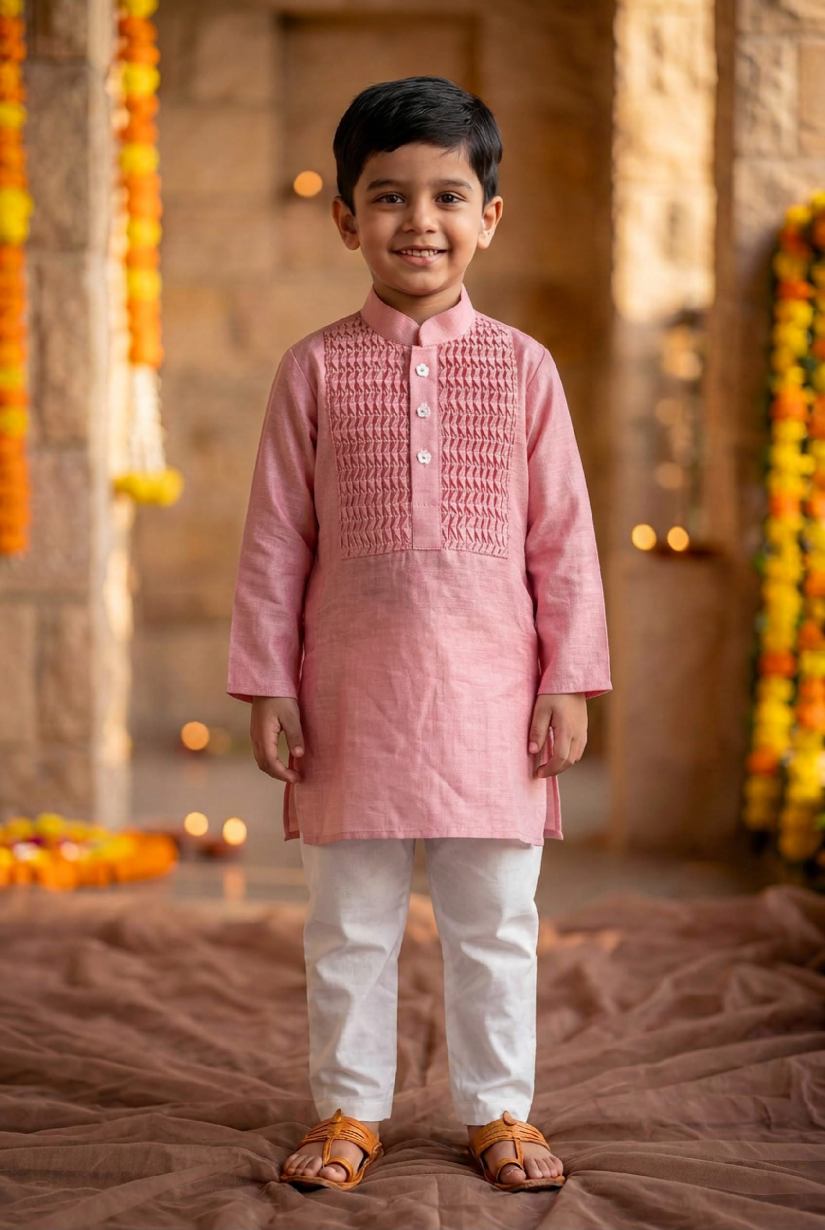 The Honeycomb Smocked Set- Pink