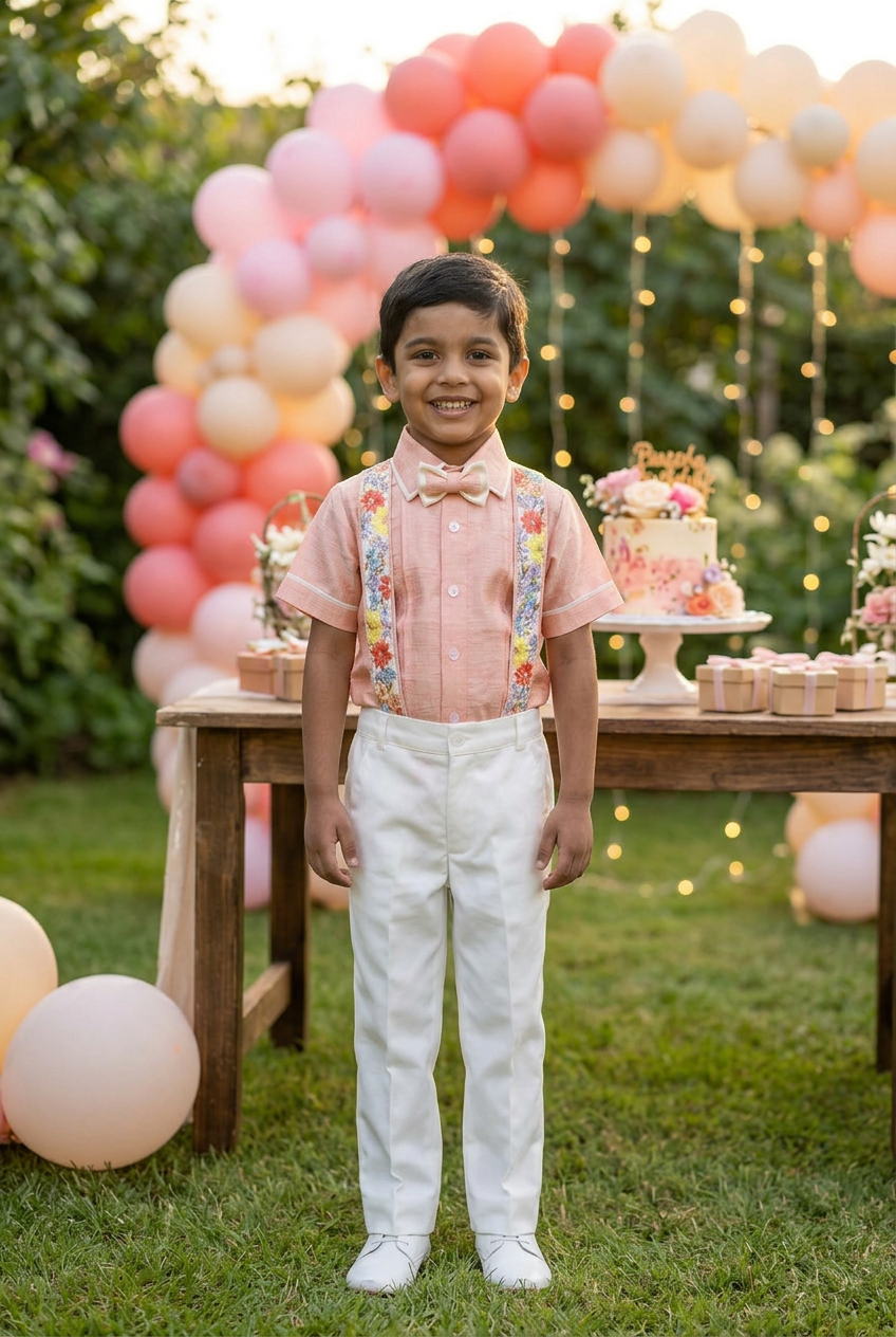 Peaches & Cream Suspenders set