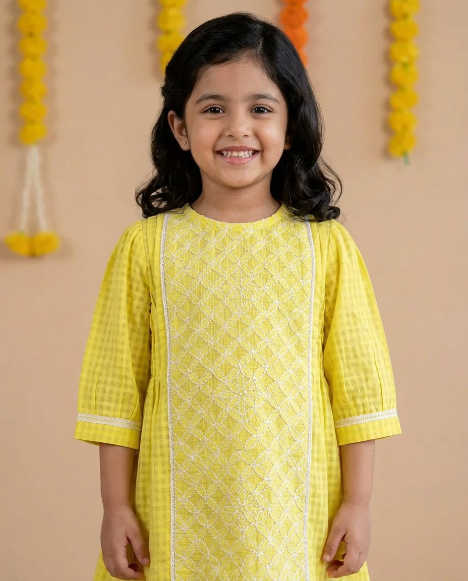 Mishri kurta set- Yellow