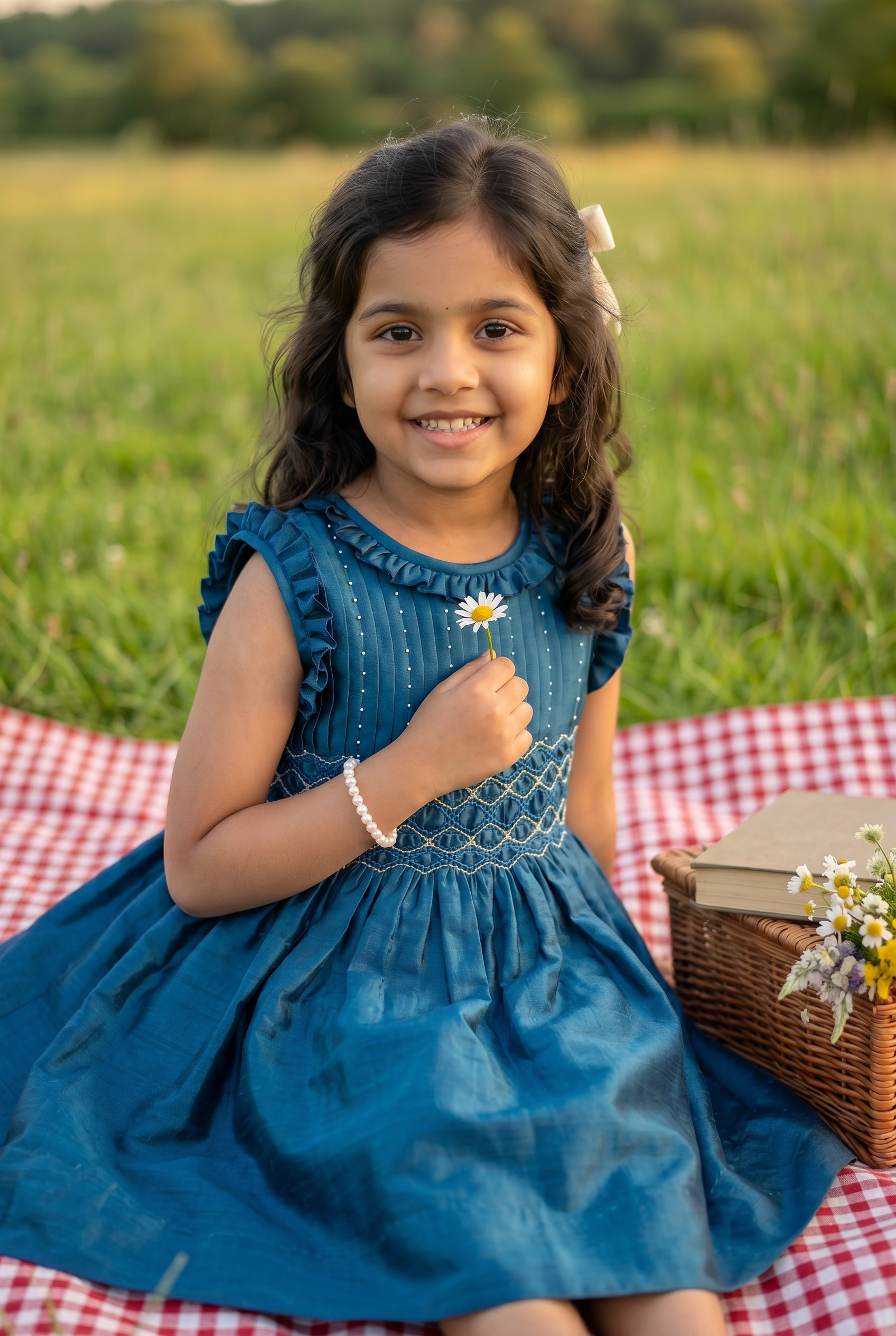 Royal Blue Handsmocked dress
