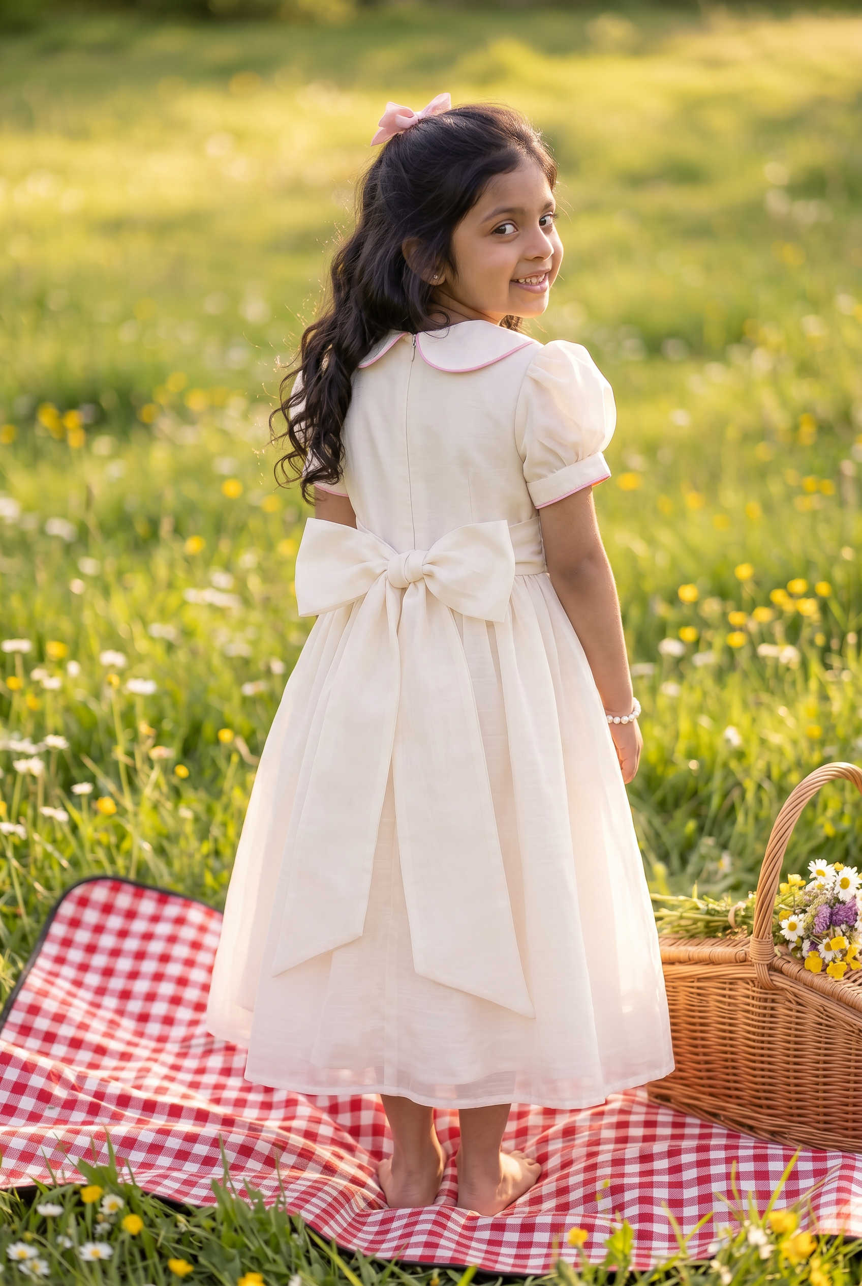 Ivory Handsmocked Dress