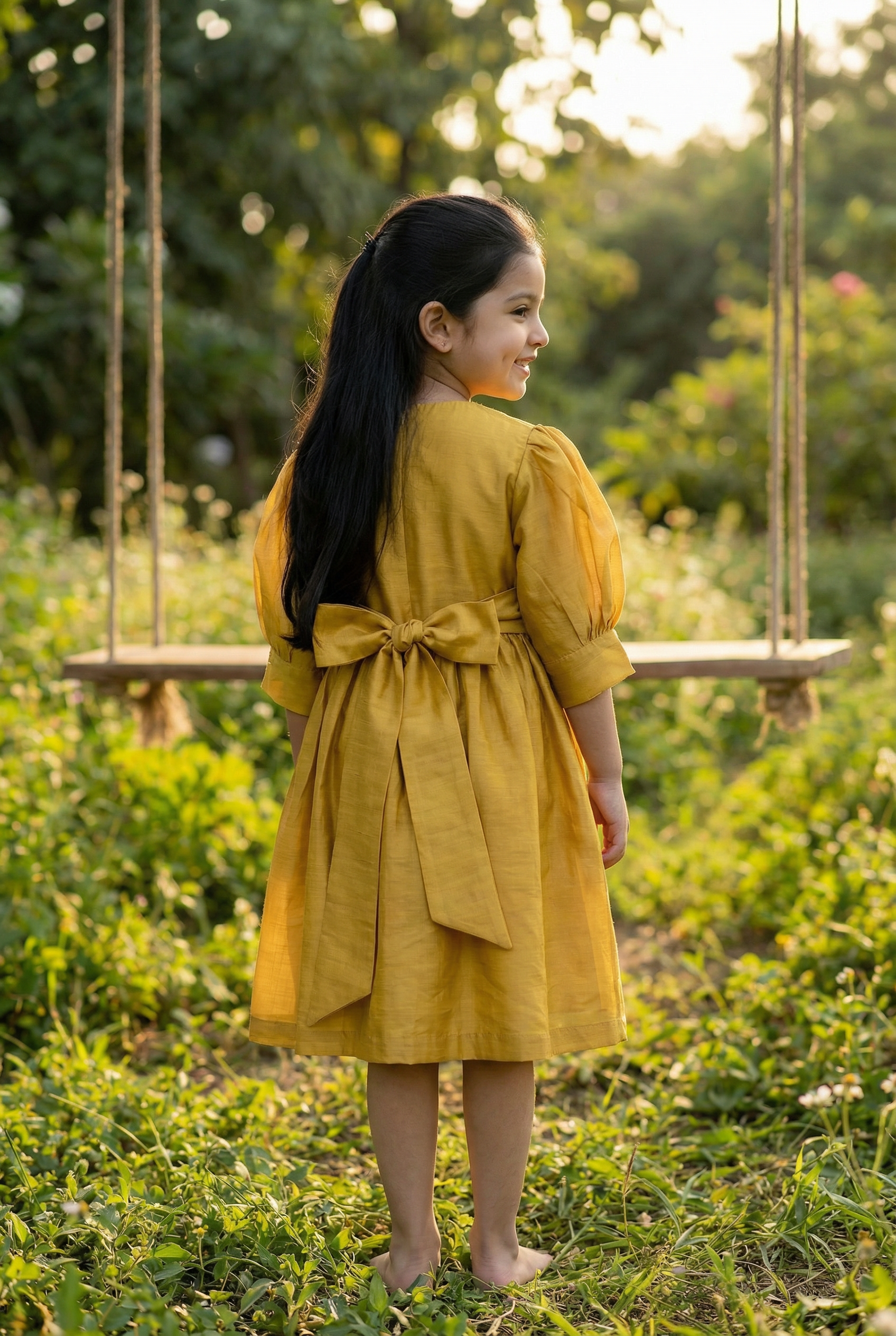 Pearl Edged Shirt Dress- Sunshine