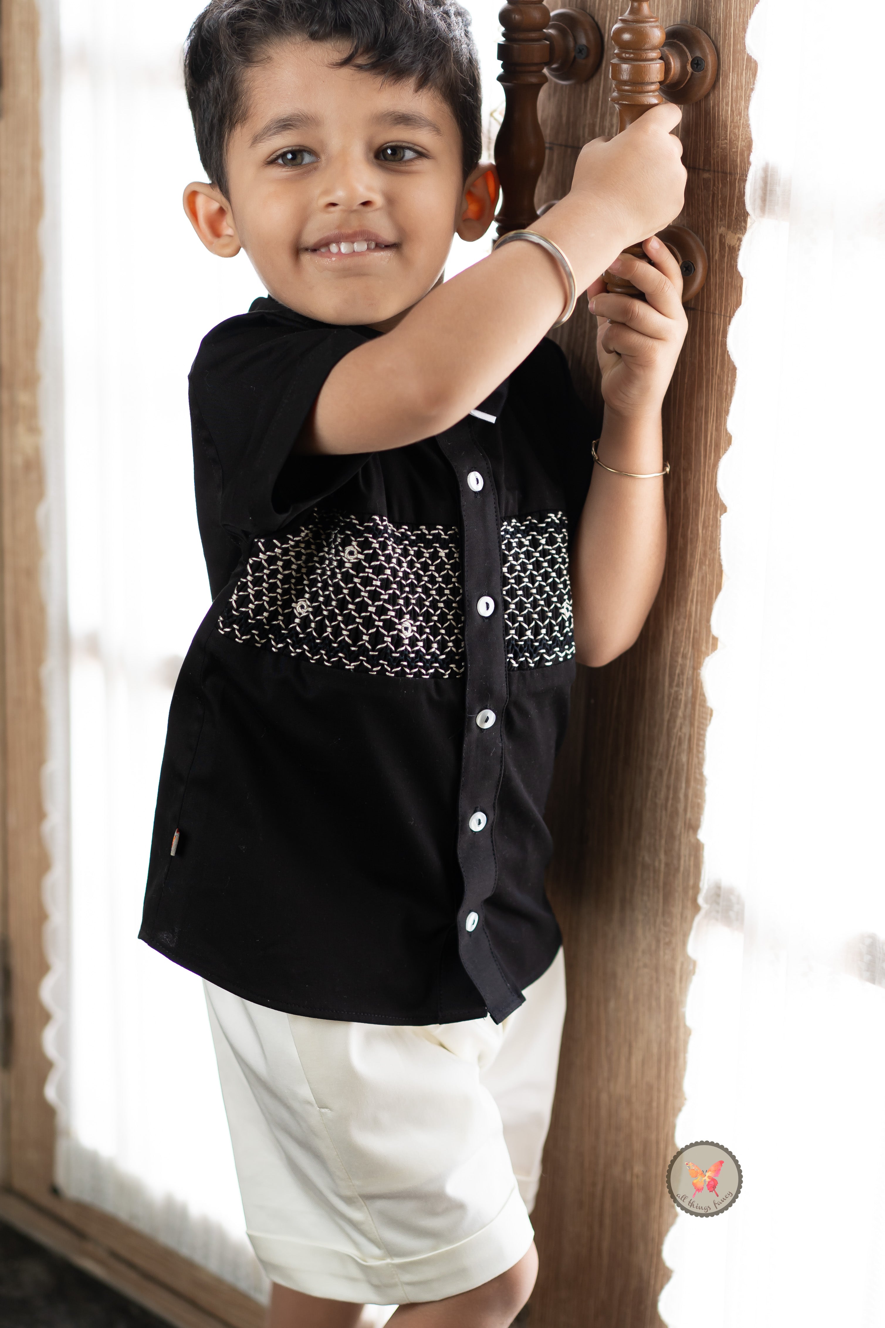Monochrome Handsmocked Set