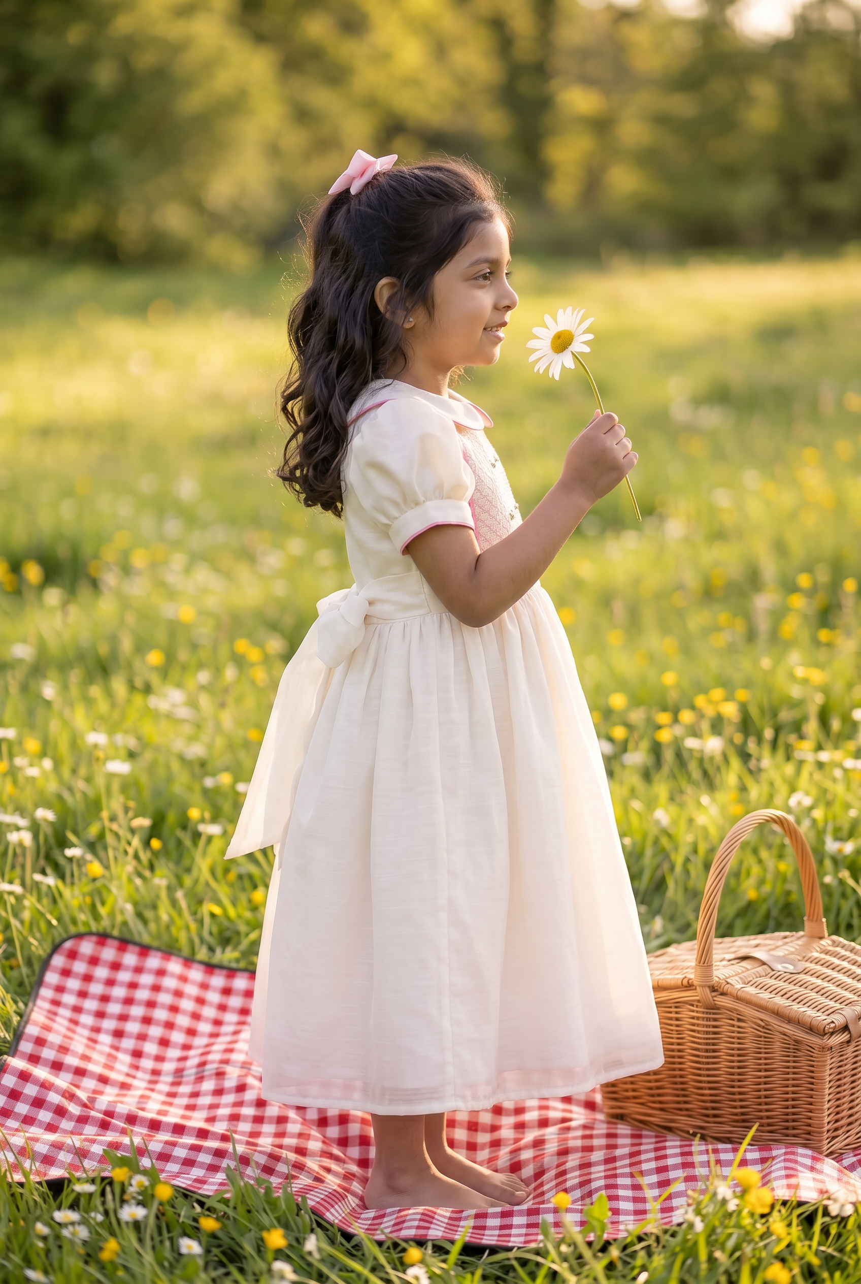Ivory Handsmocked Dress