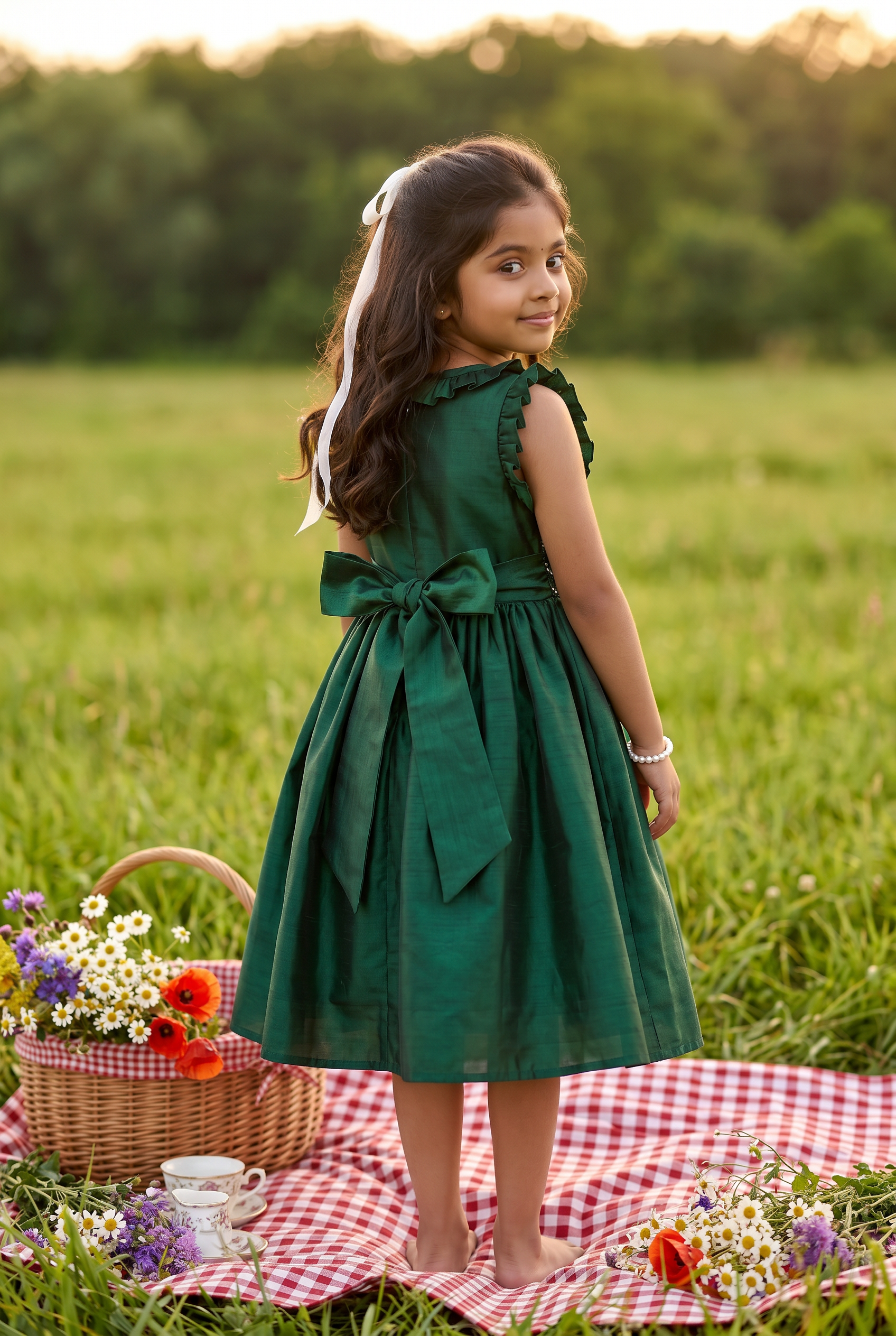 Emerald Handsmocked Dress