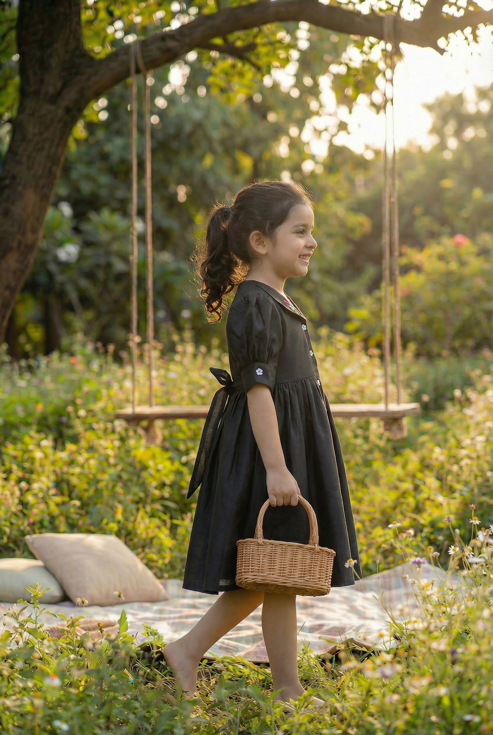 Embroidered Collar Shirt Dress
