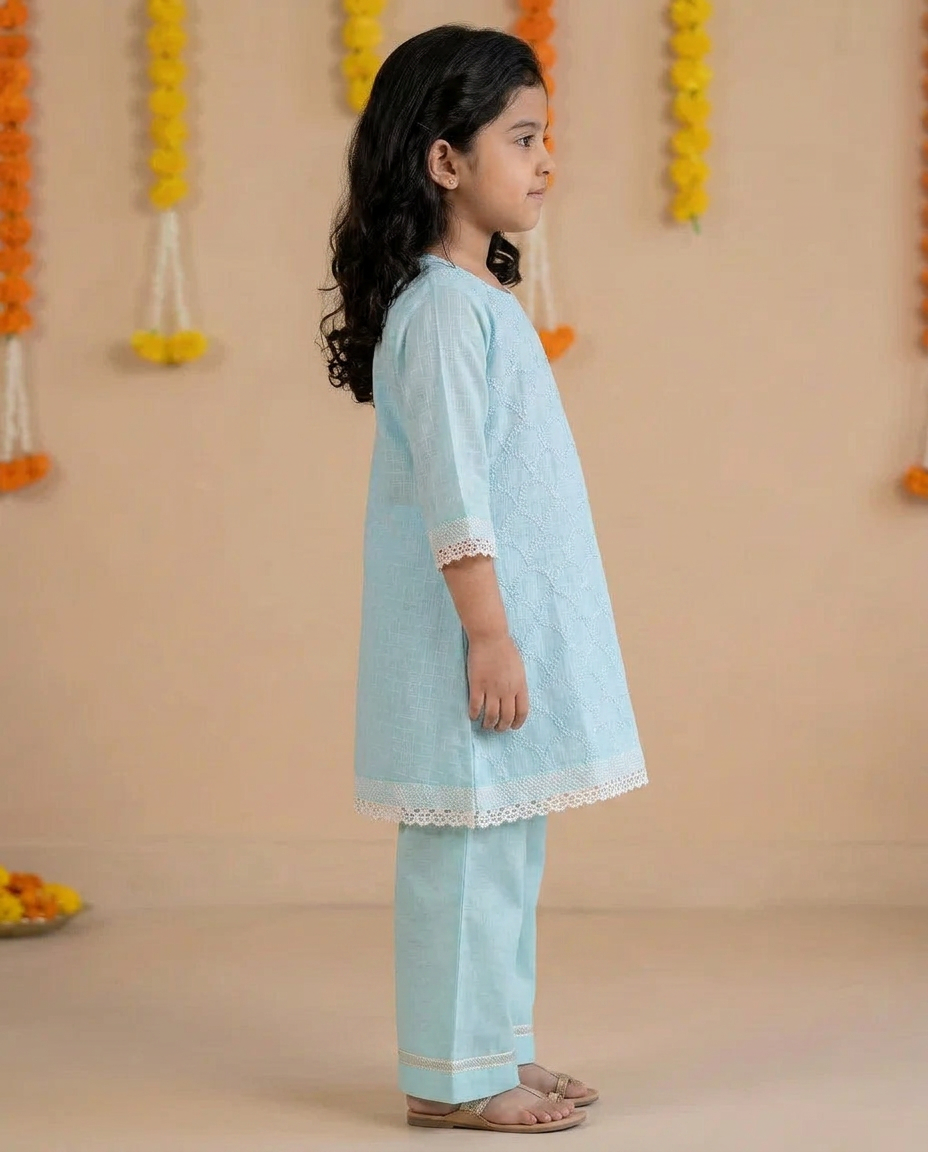 Mishri kurta set-Sky