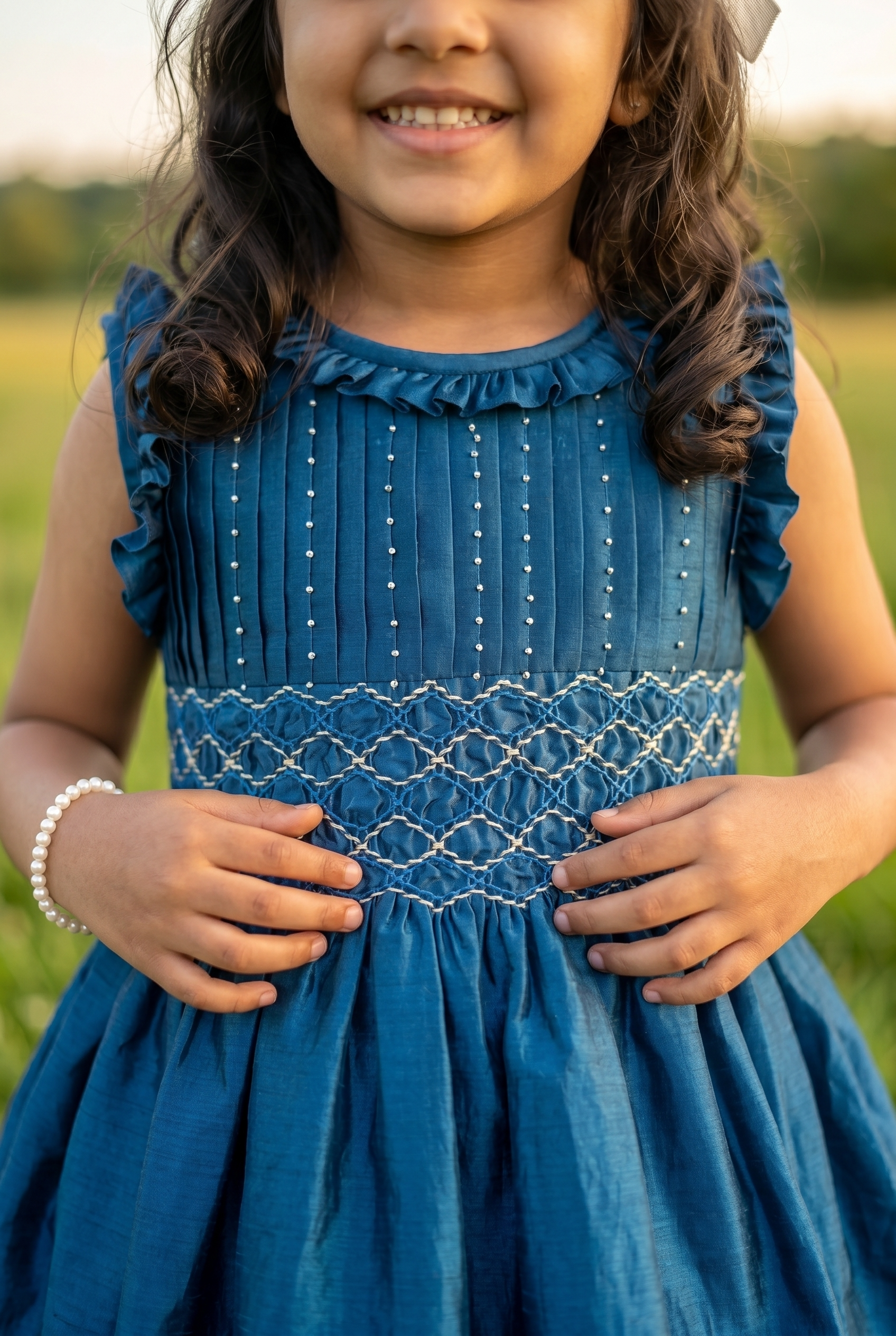 Royal Blue Handsmocked dress