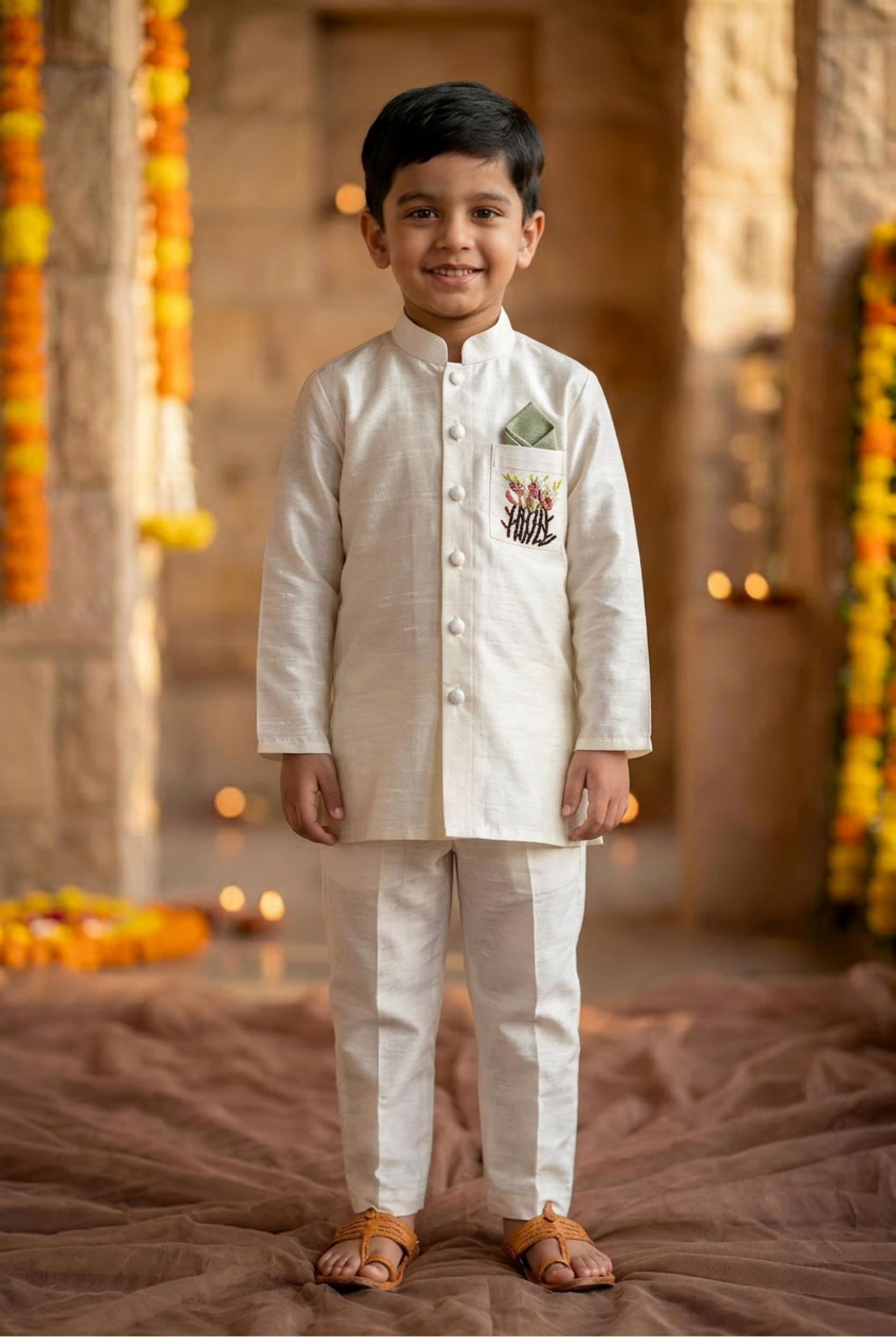Chotte Nawab Set with “Tulip Embroidery”