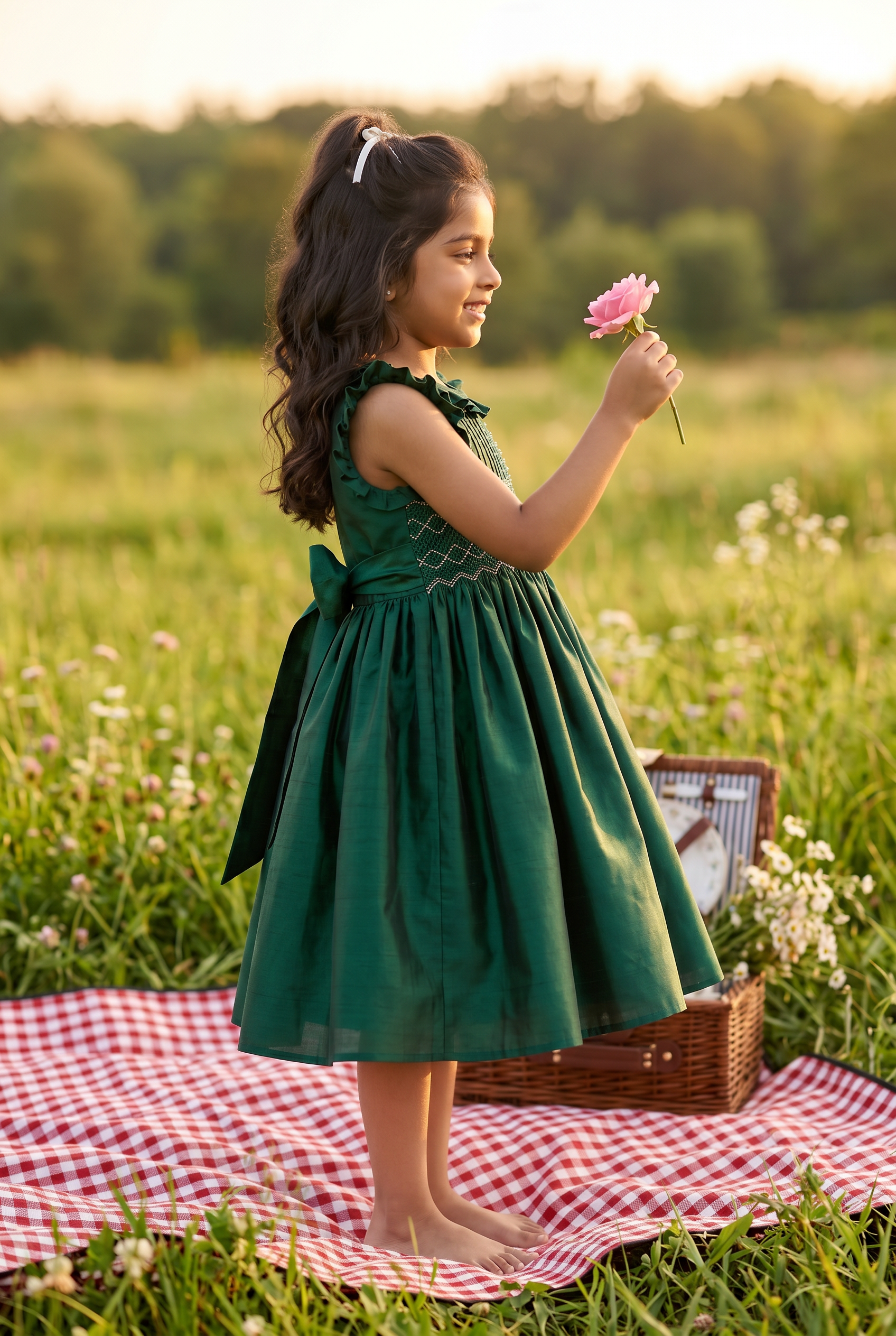 Emerald Handsmocked Dress