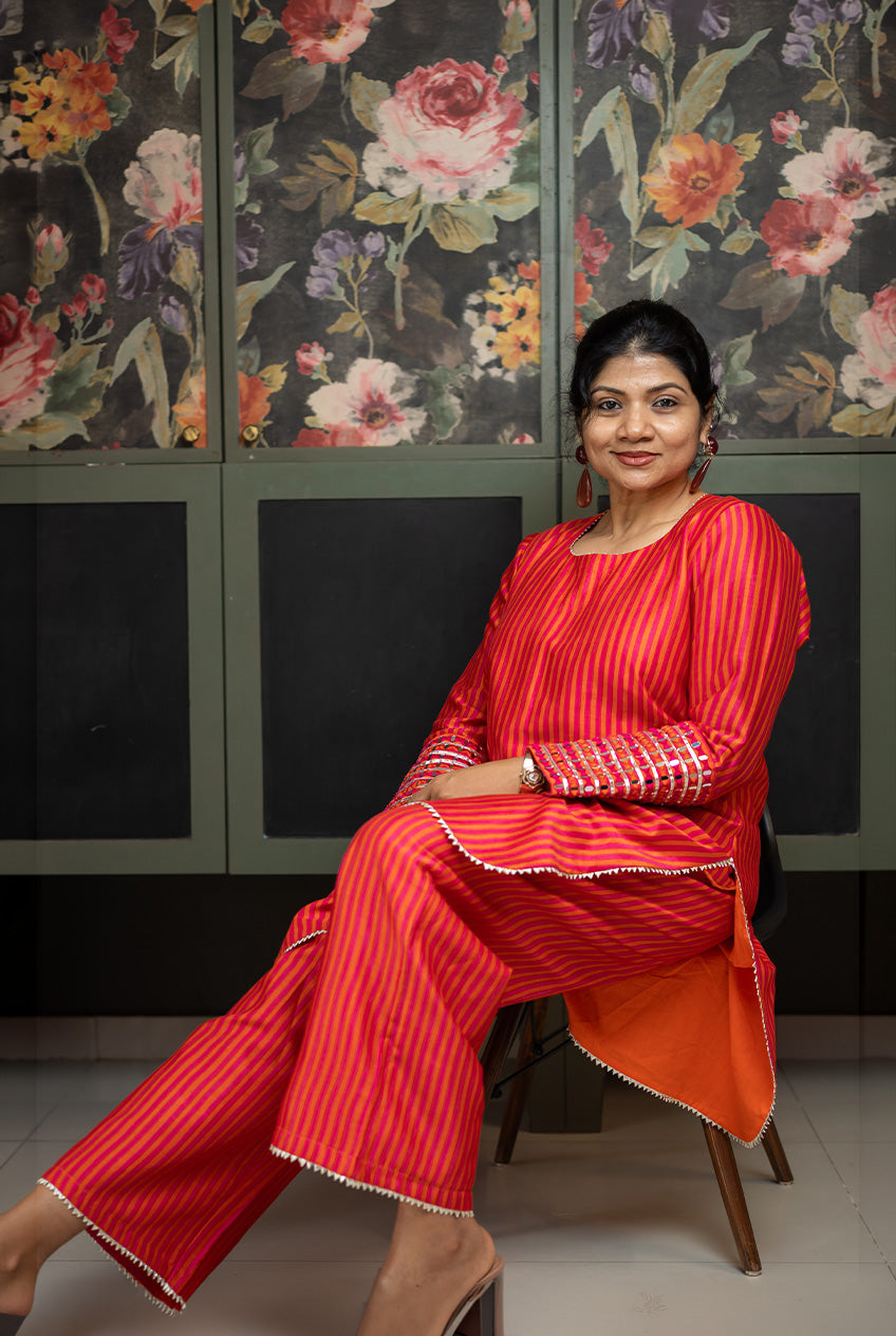 Sheesha wala Kurta set- Desi