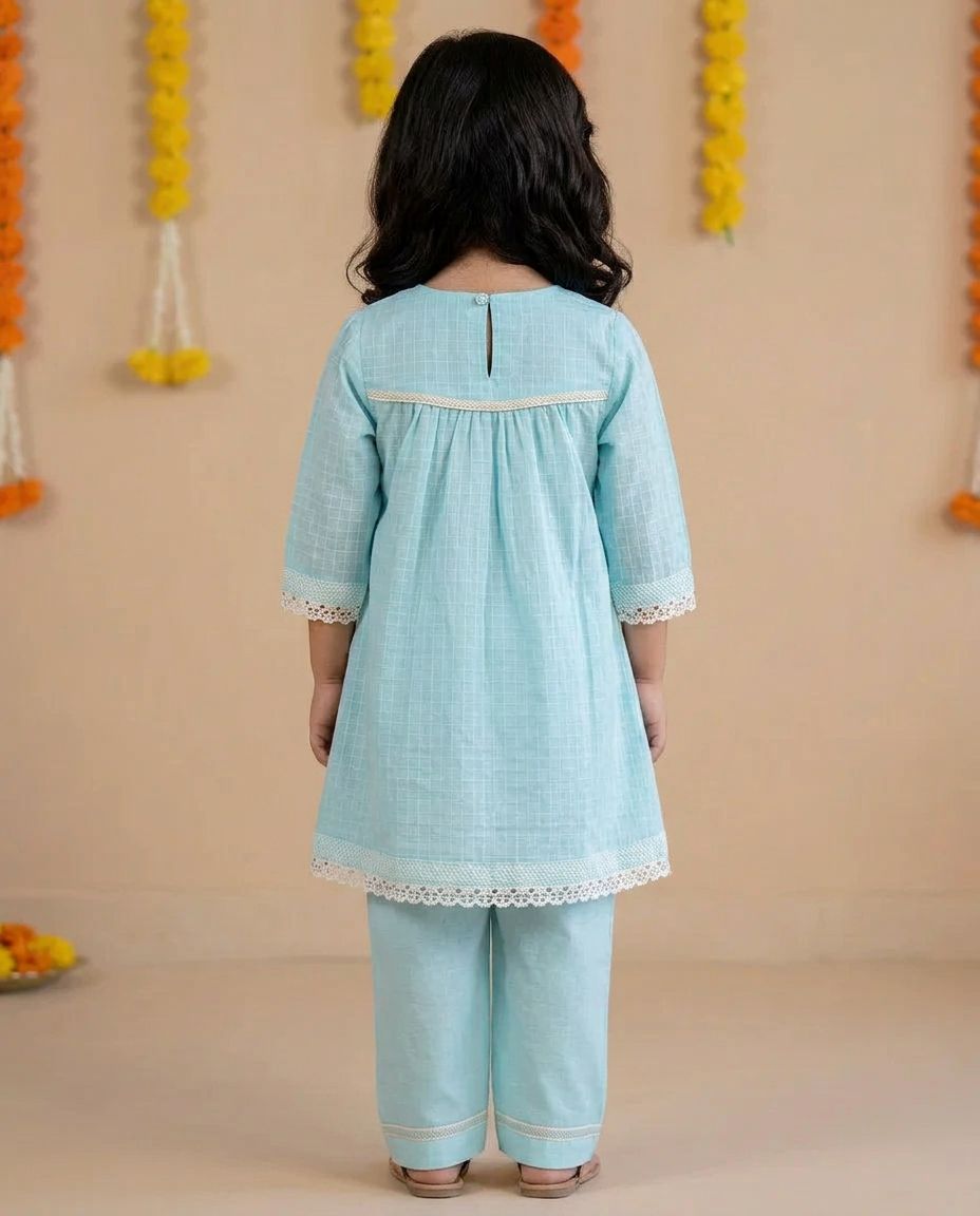 Mishri kurta set-Sky