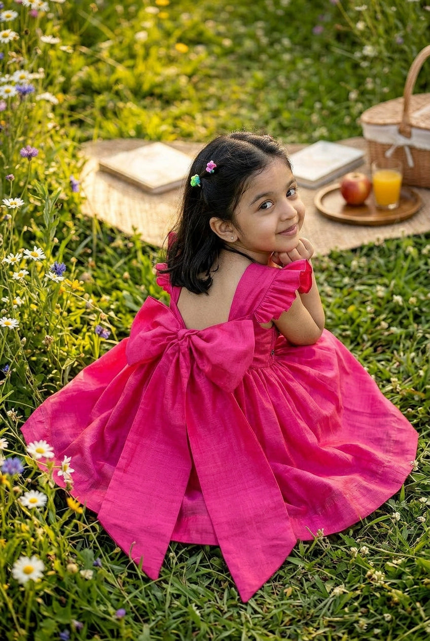 Honeycomb Bunny Tie Dress- Rani