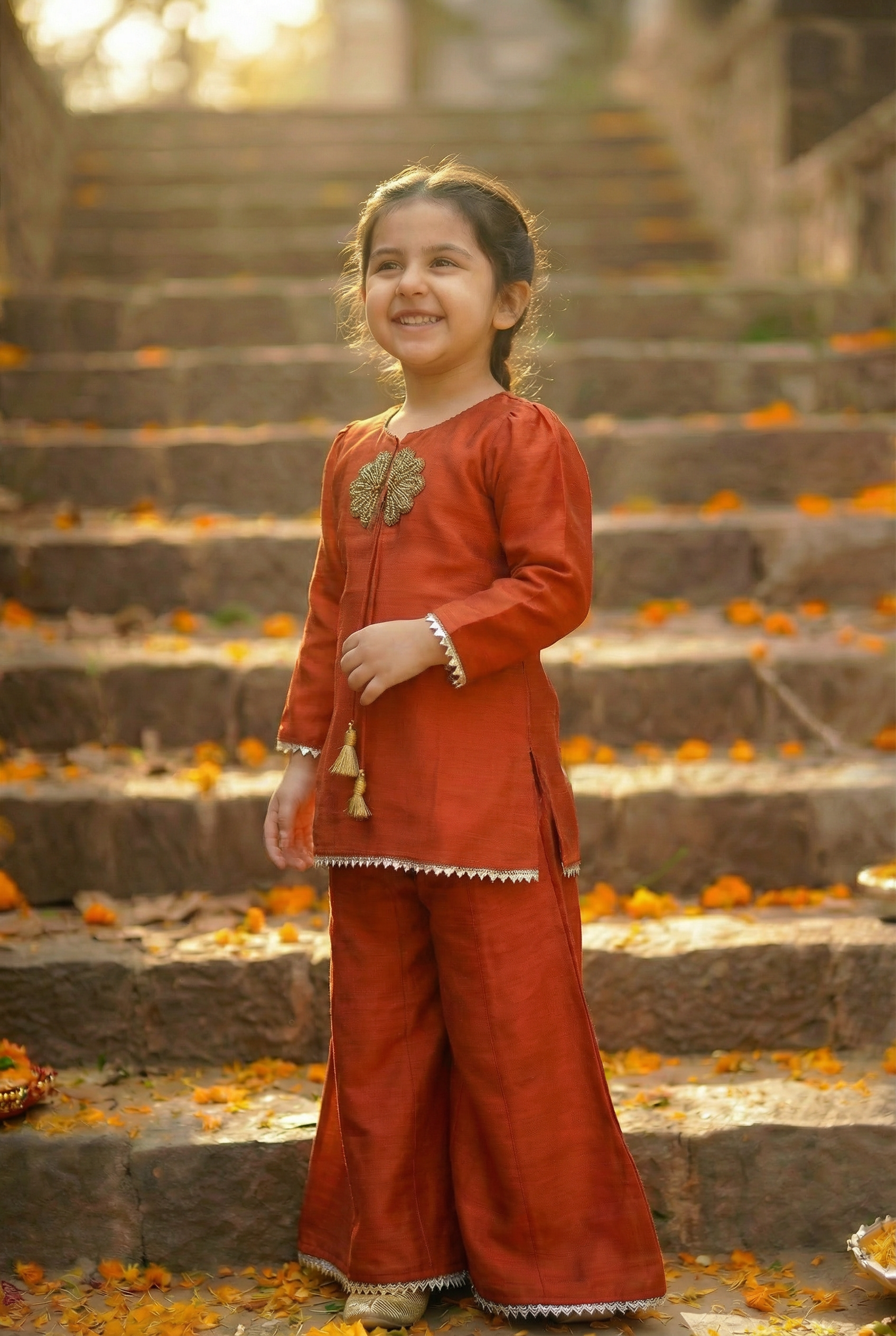 Sunehera Phool Sharara Set-Brick
