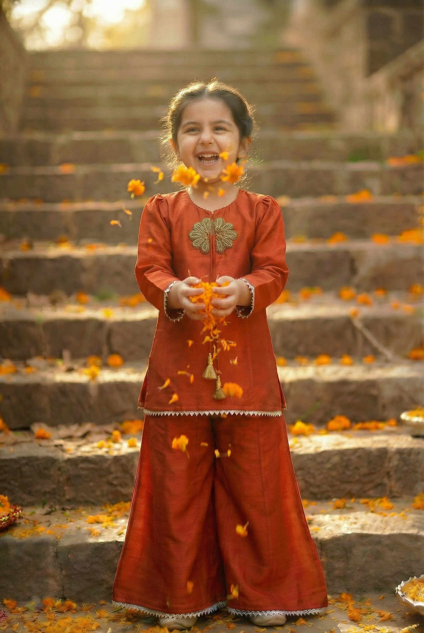 Sunehera Phool Sharara Set-Brick