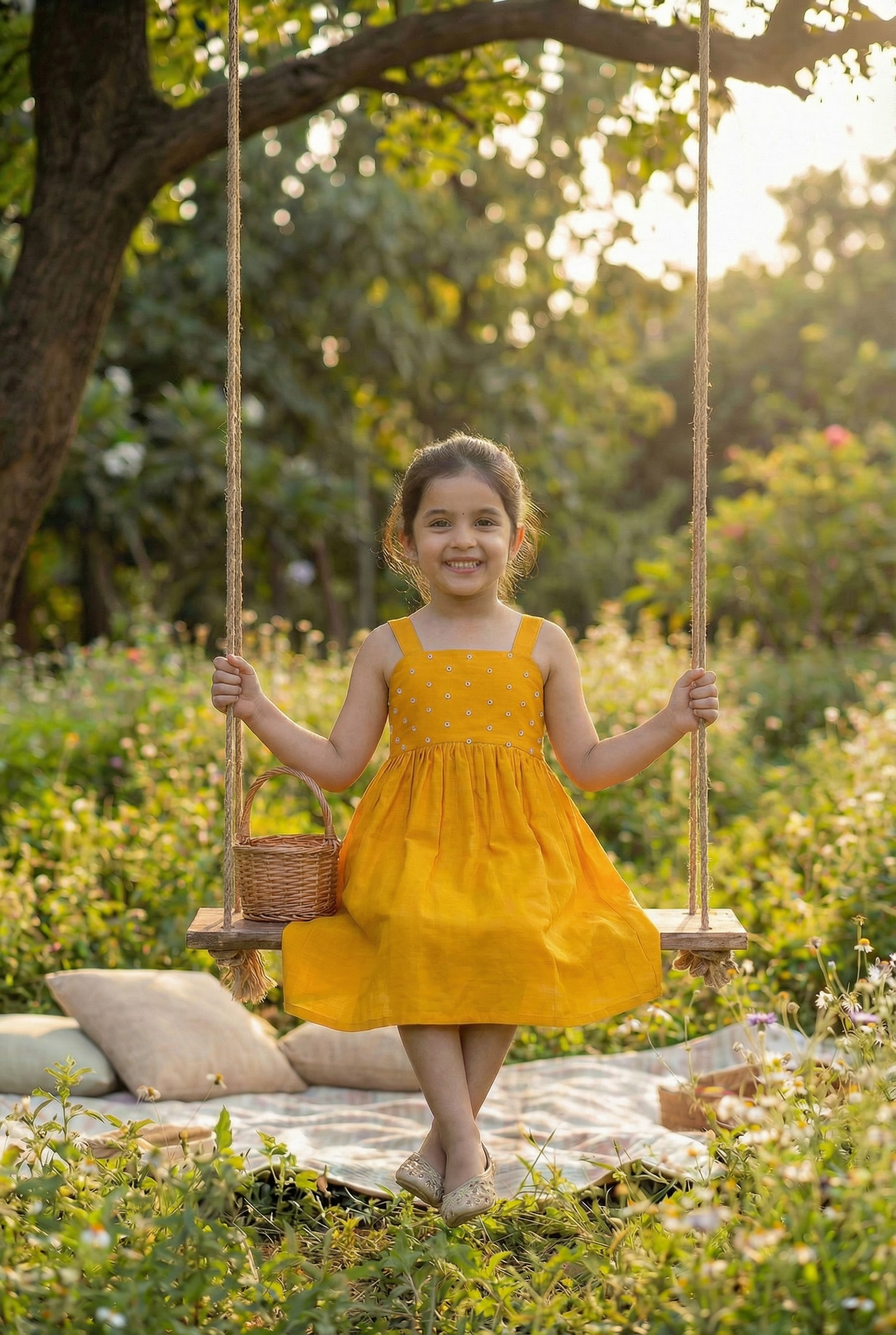 Noodle Strap Dress- Yellow