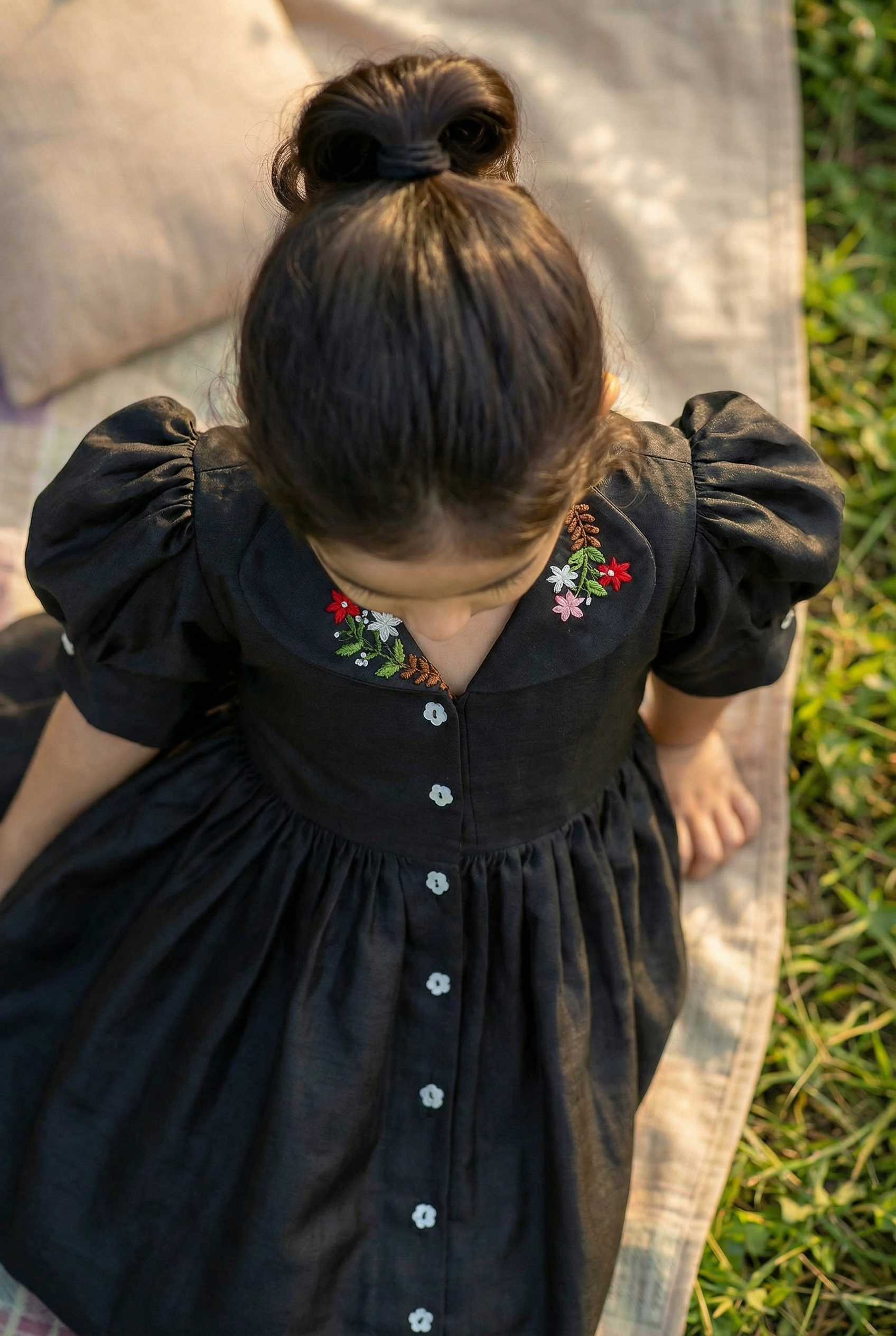 Embroidered Collar Shirt Dress