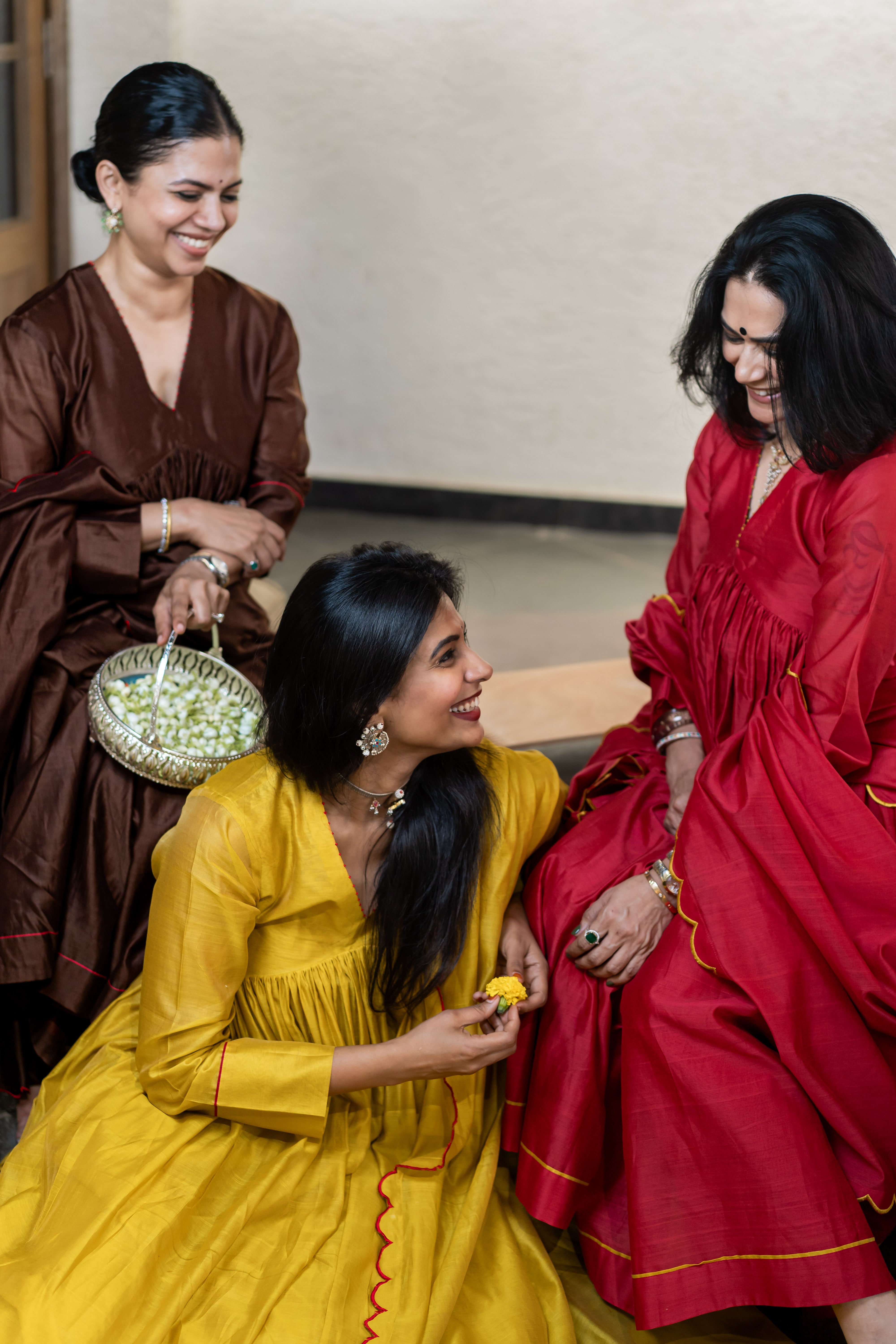 Gherewala Kurta Set- Brown Garnet