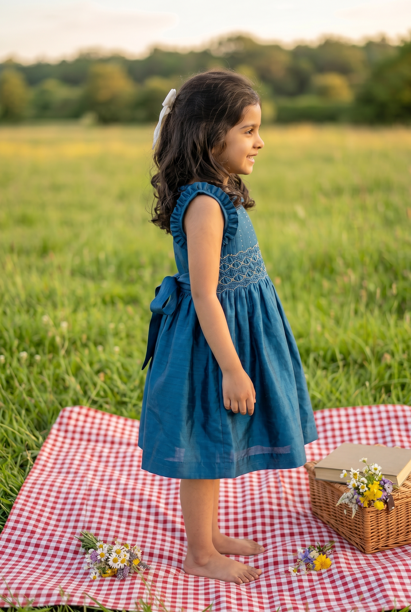 Royal Blue Handsmocked dress