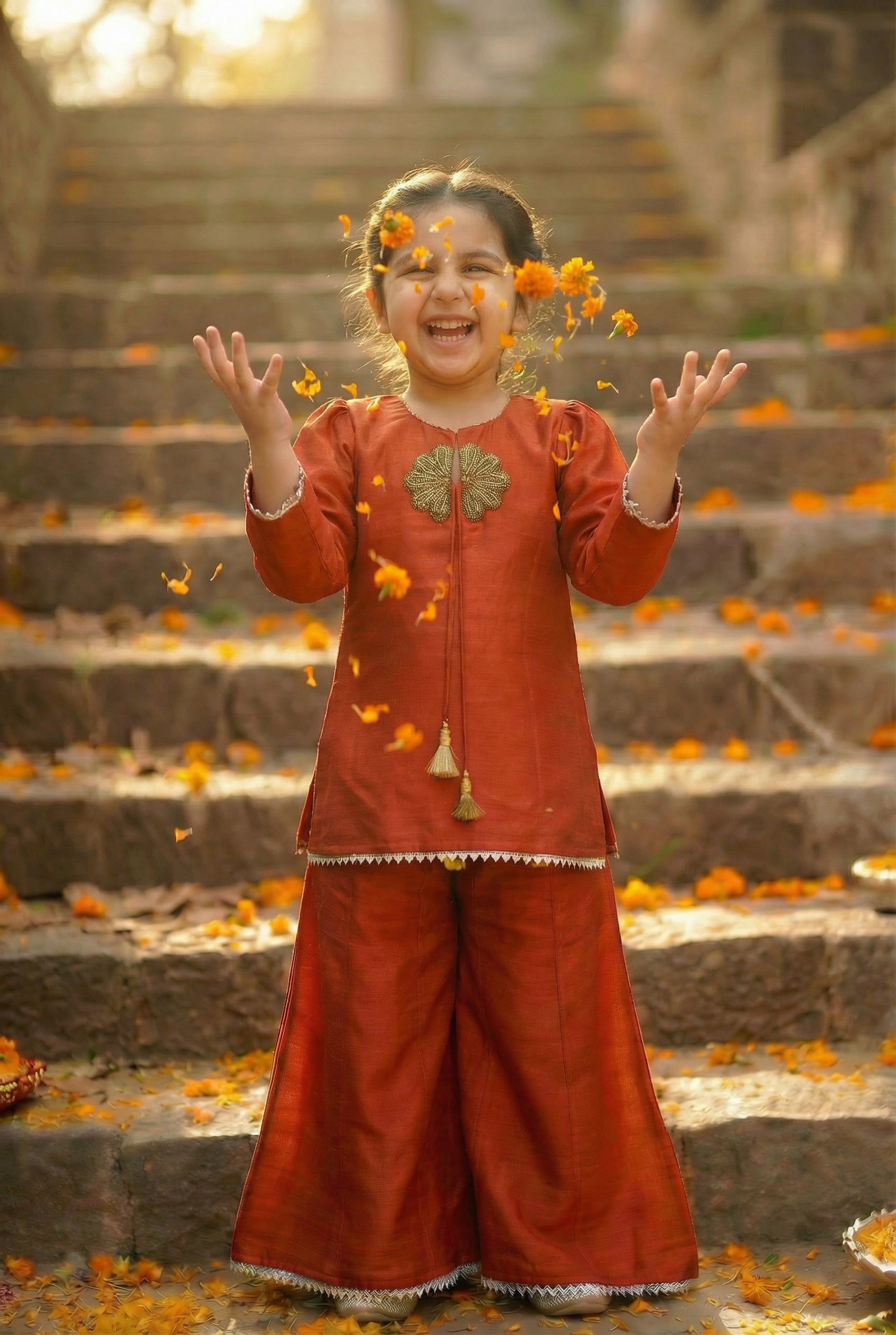 Sunehera Phool Sharara Set-Brick