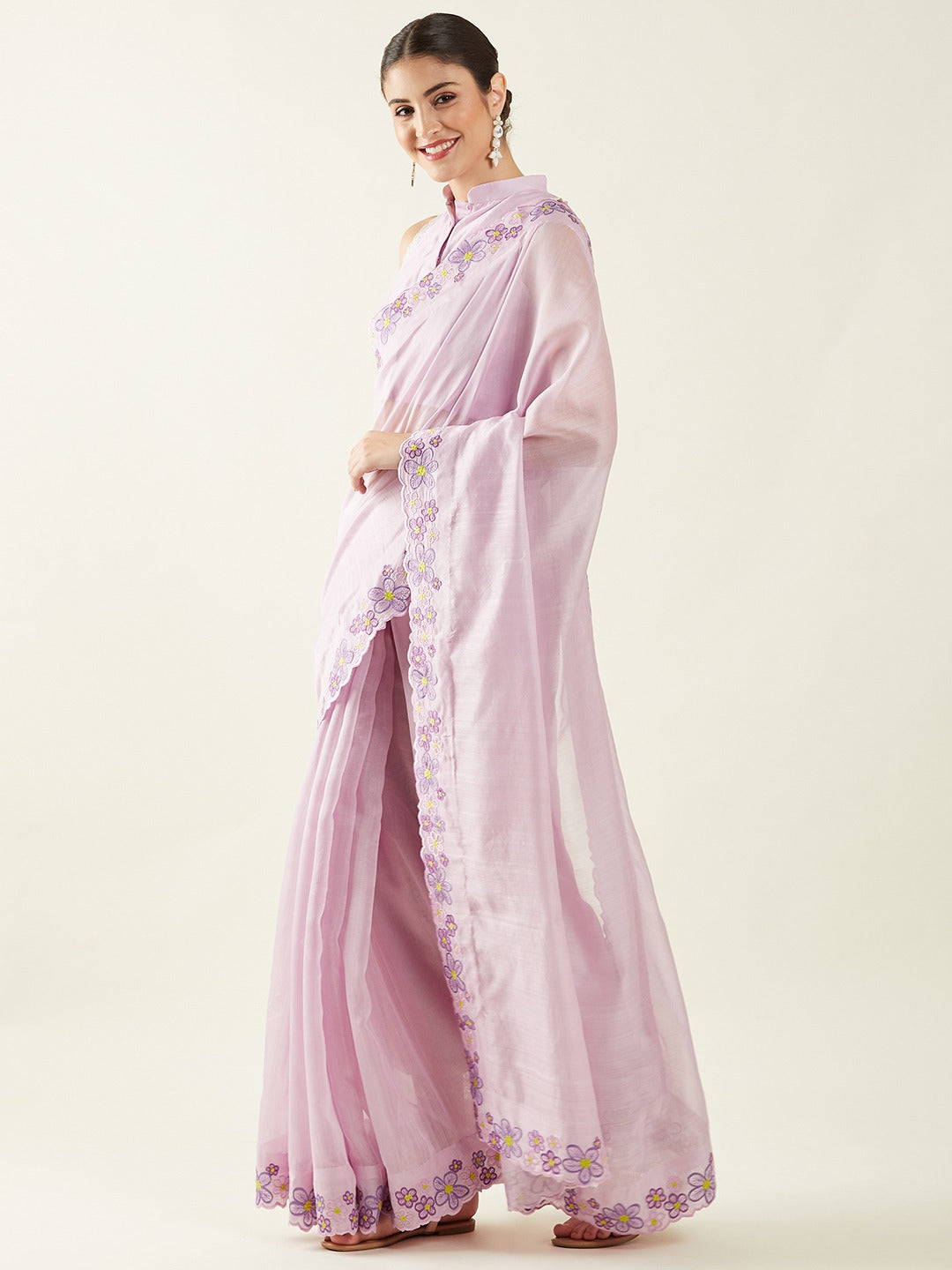 Bainganee| Violet Saree