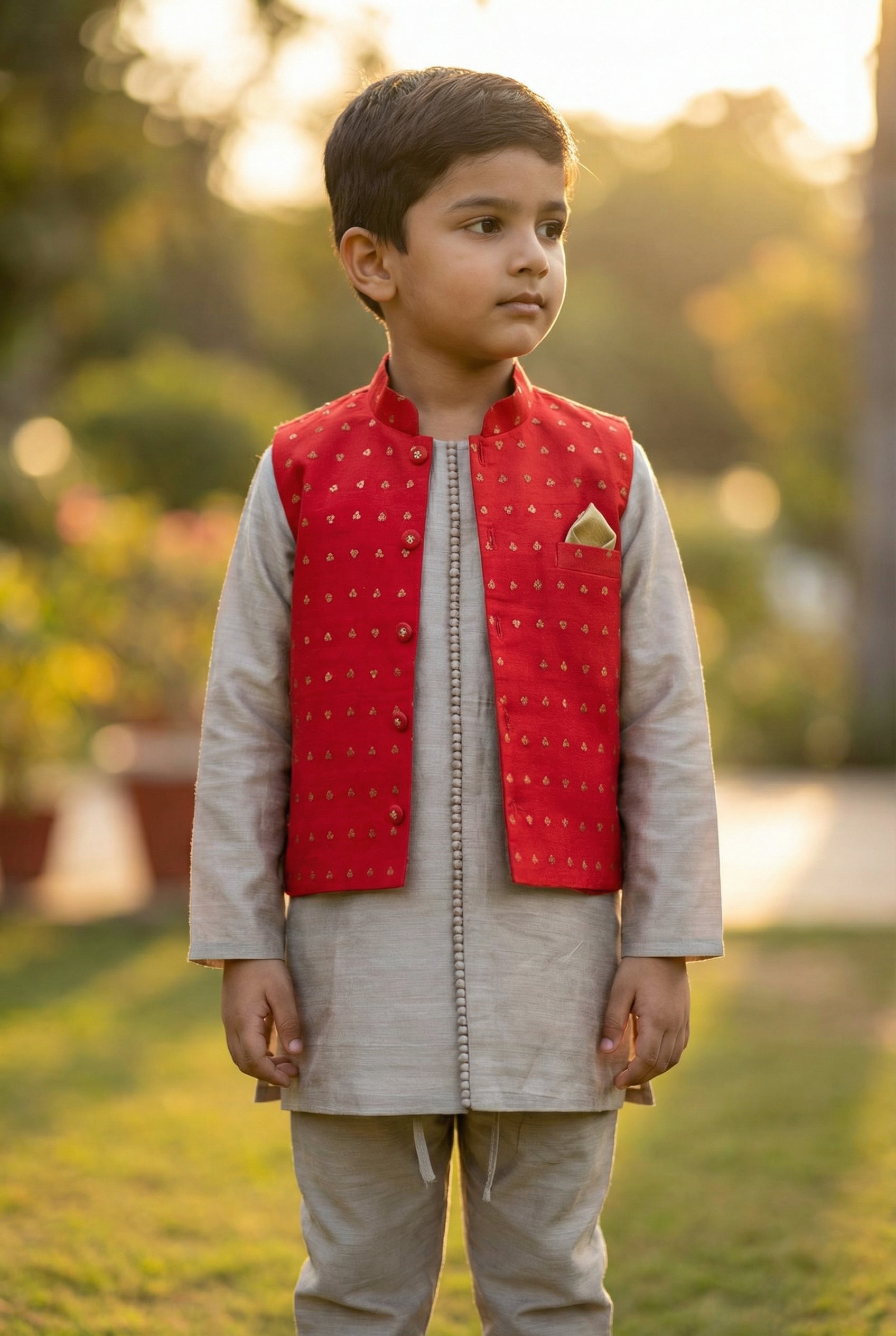 Chamak Tara Koti Set- Laal