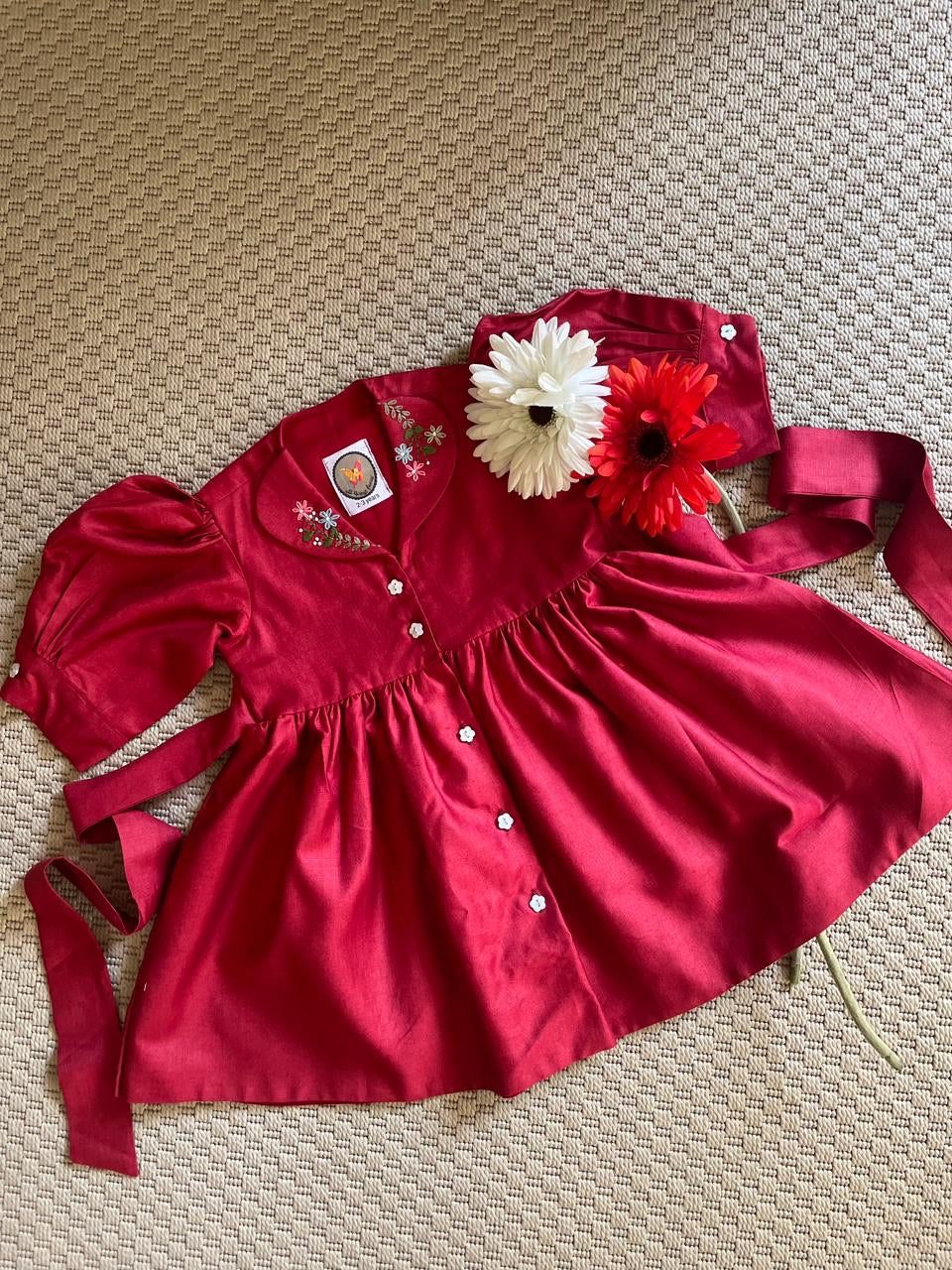Embroidered Collar Shirt Dress