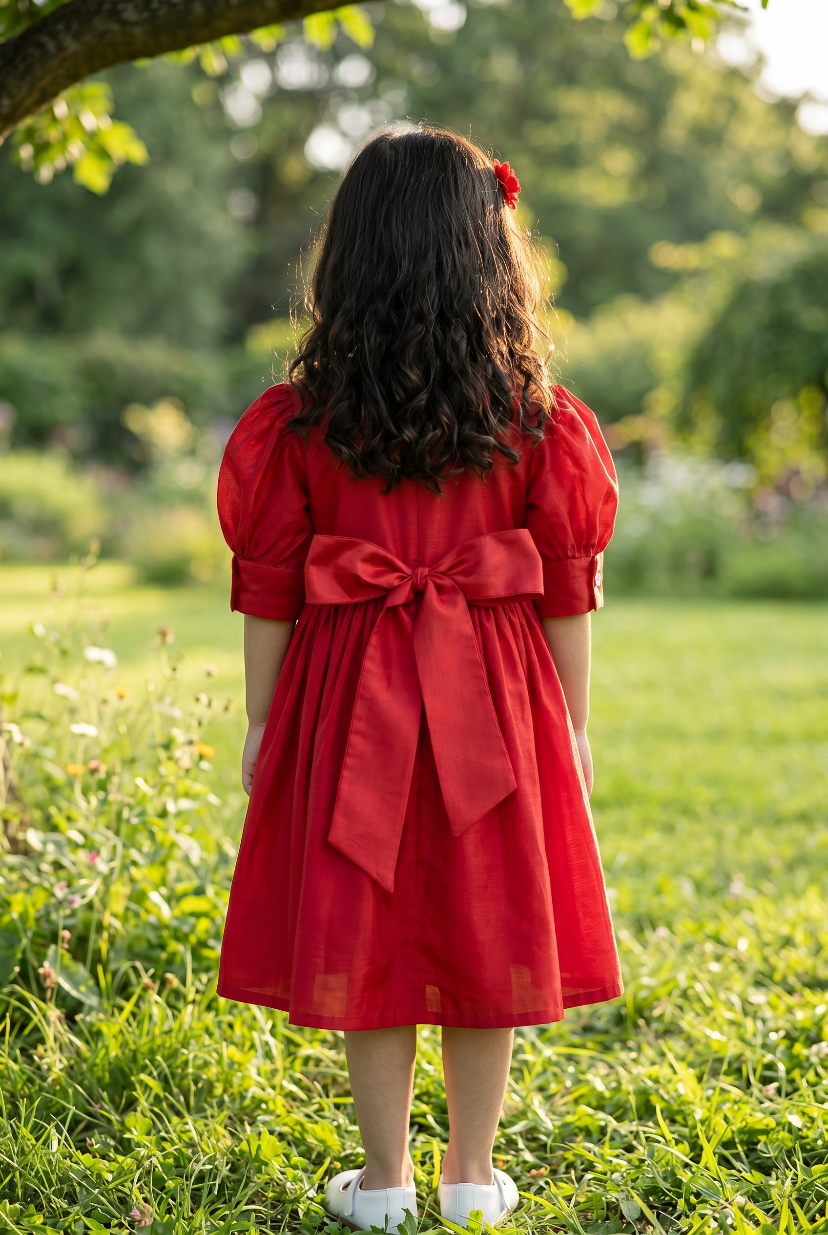 Pearl Edged Shirt Dress- Red