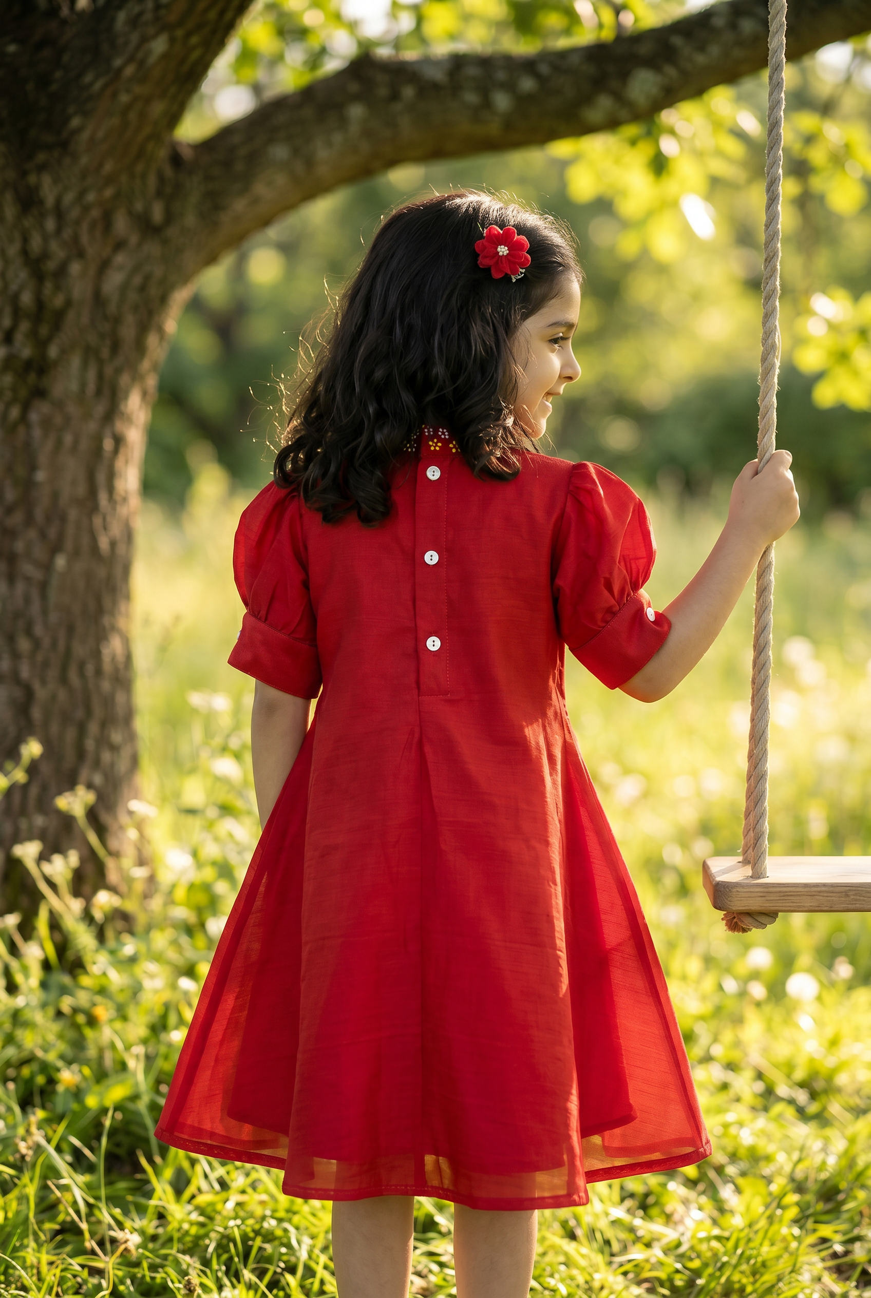The Indian Frenchknot Tunic- Red