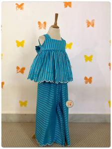 Sunahri line Firozi Sharara Set