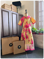Load image into Gallery viewer, Mul Floral Lehenga set- Turmeric
