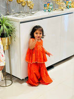 Load image into Gallery viewer, Sunahri Line Narangi Sharara Set

