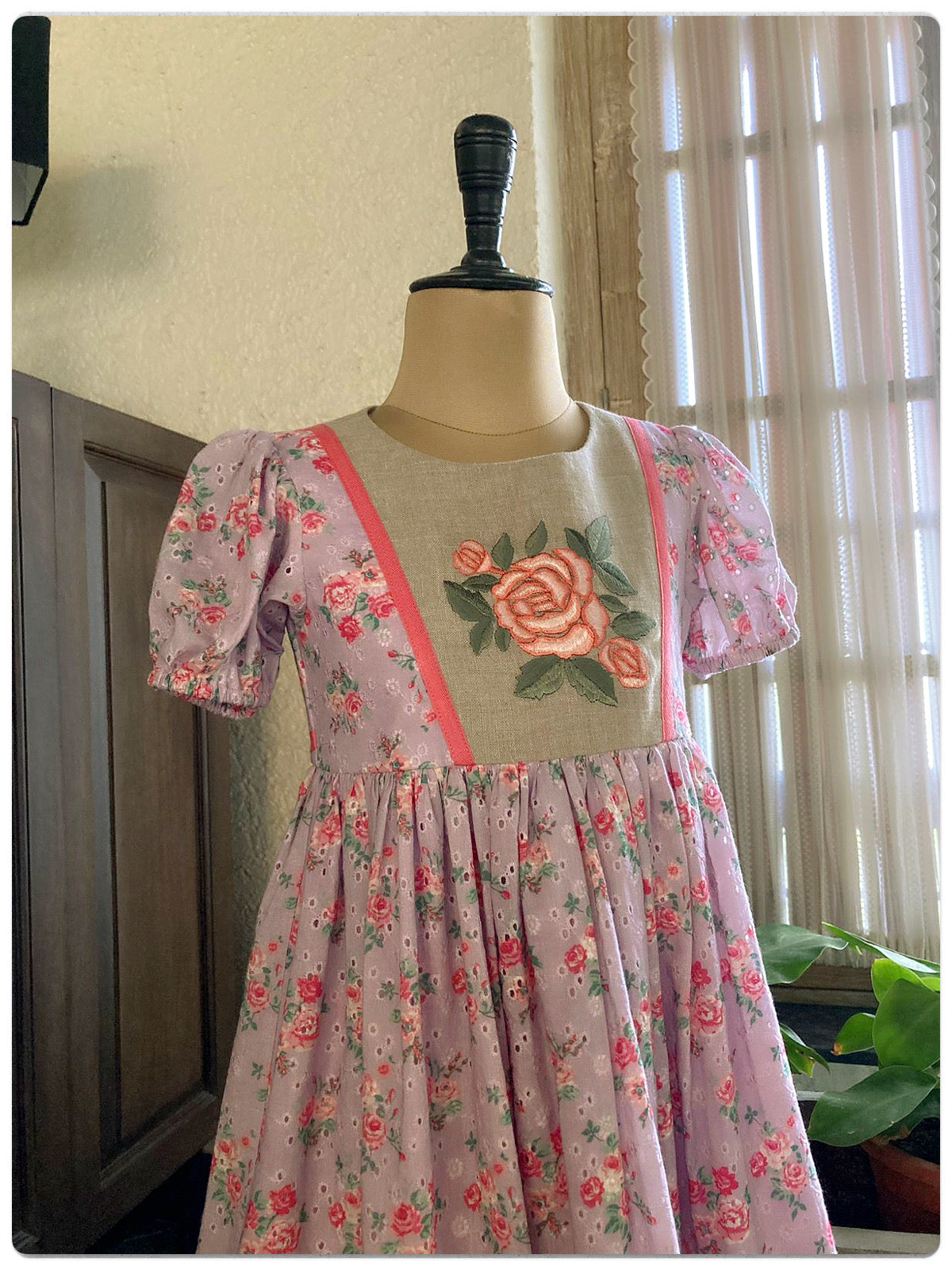Rose Schiffly dress- Lavender