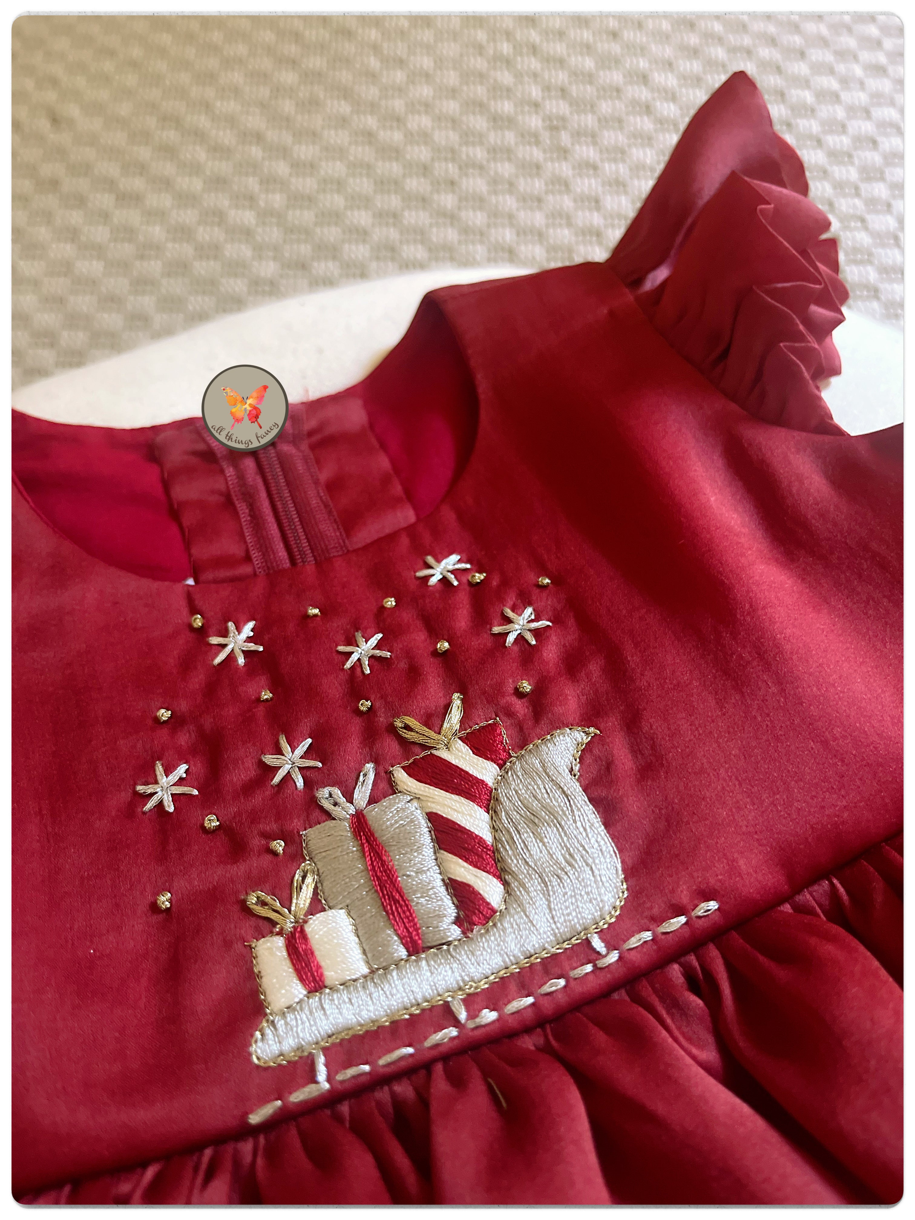 “A sleigh full of gifts” Bday Dress