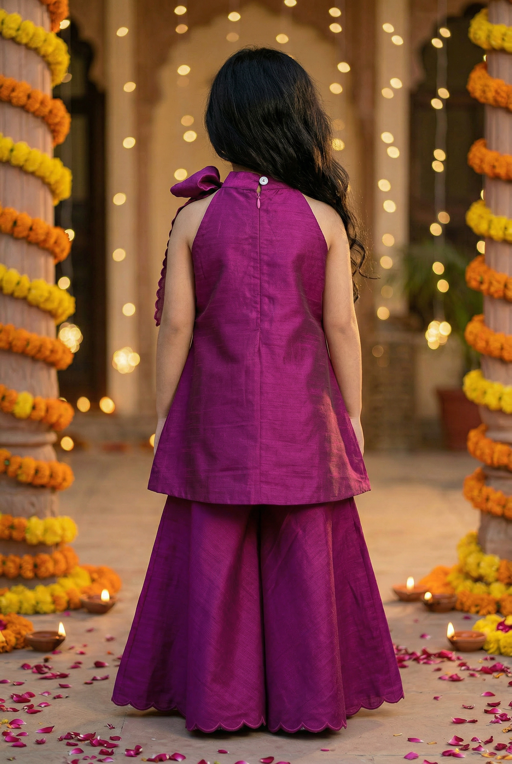 Sheeshe wala Sharara set- Baingani