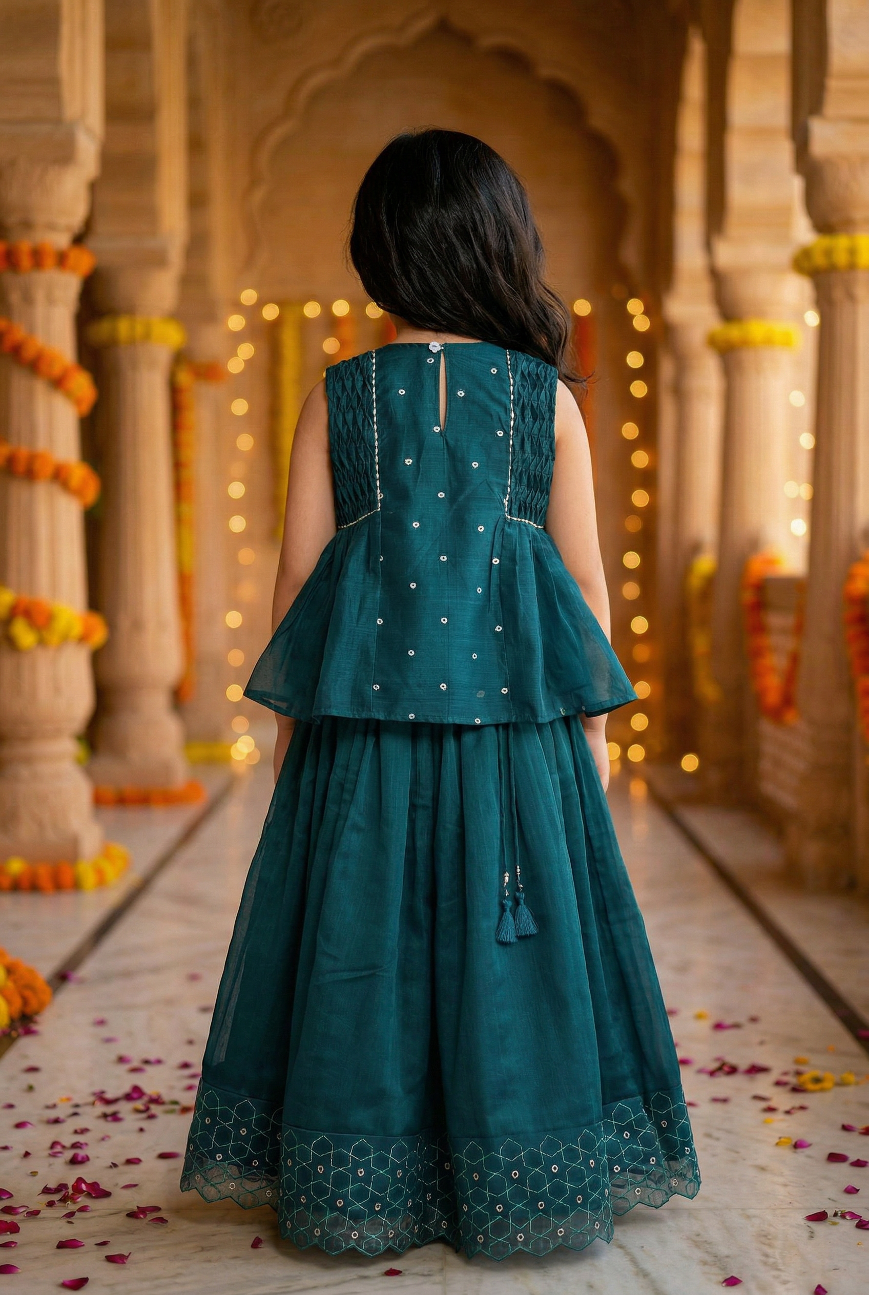Geometric embriodery Lehenga set- Neelam