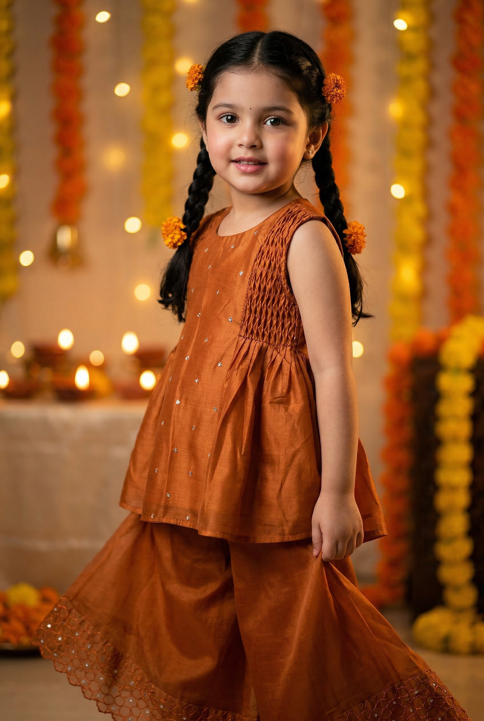 Geometric Sharara Set- Rust