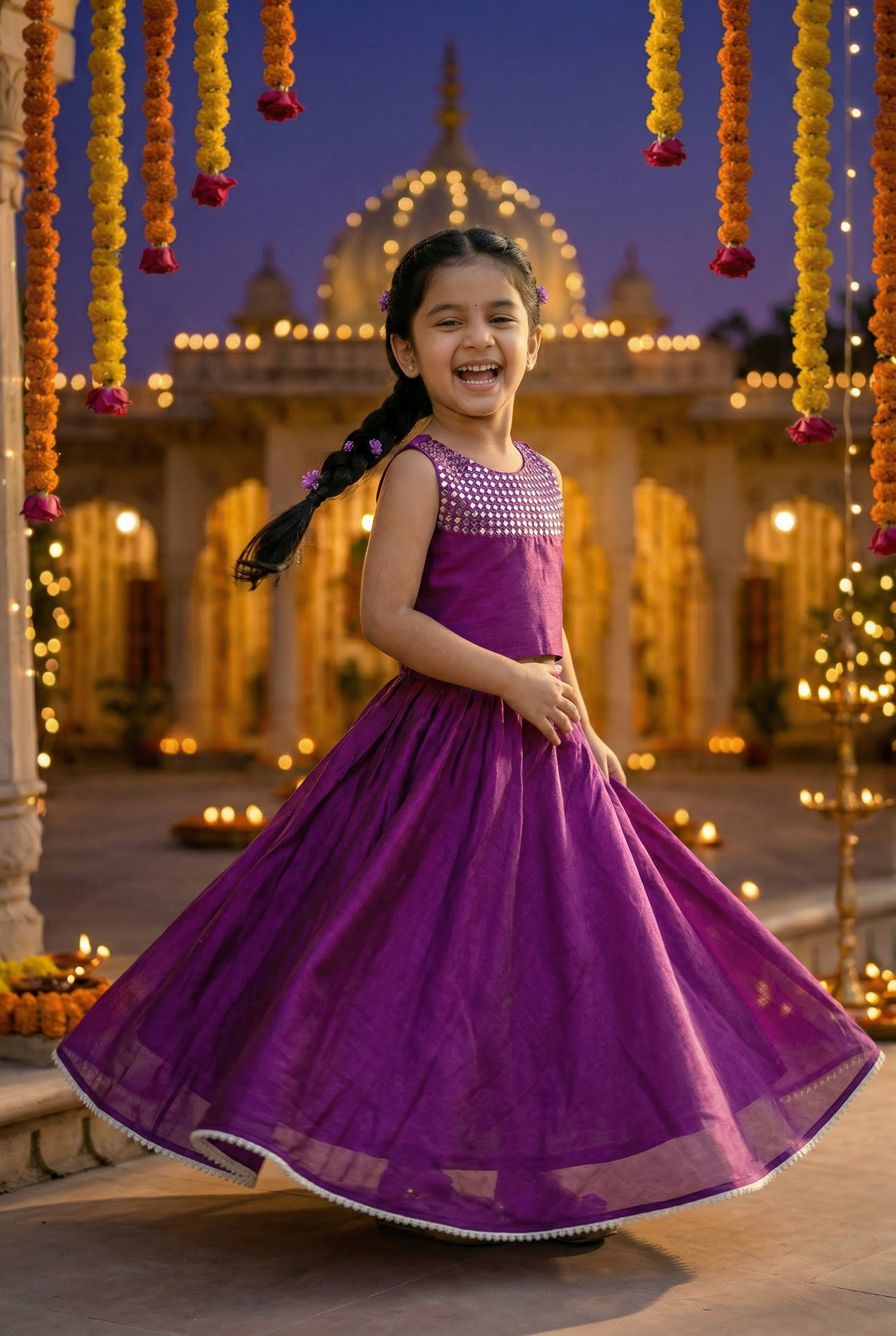 Sheeshewala Lehenga Set- Baingani