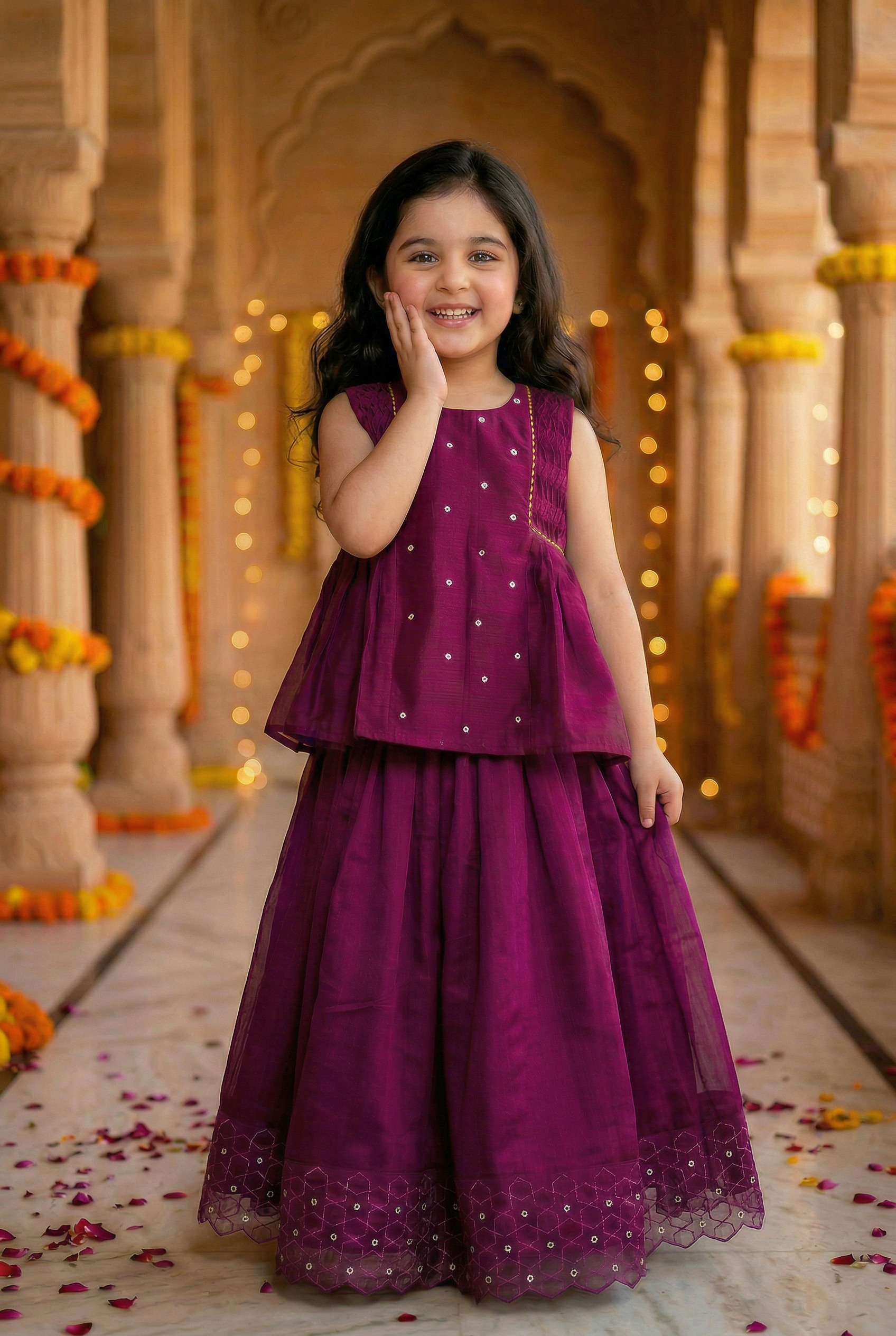Geometric Embriodery lehenga set-Pukhraj
