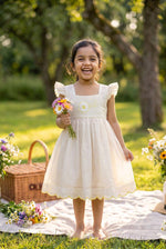 Load image into Gallery viewer, Bunny Tie Scallop Dress- Daisy
