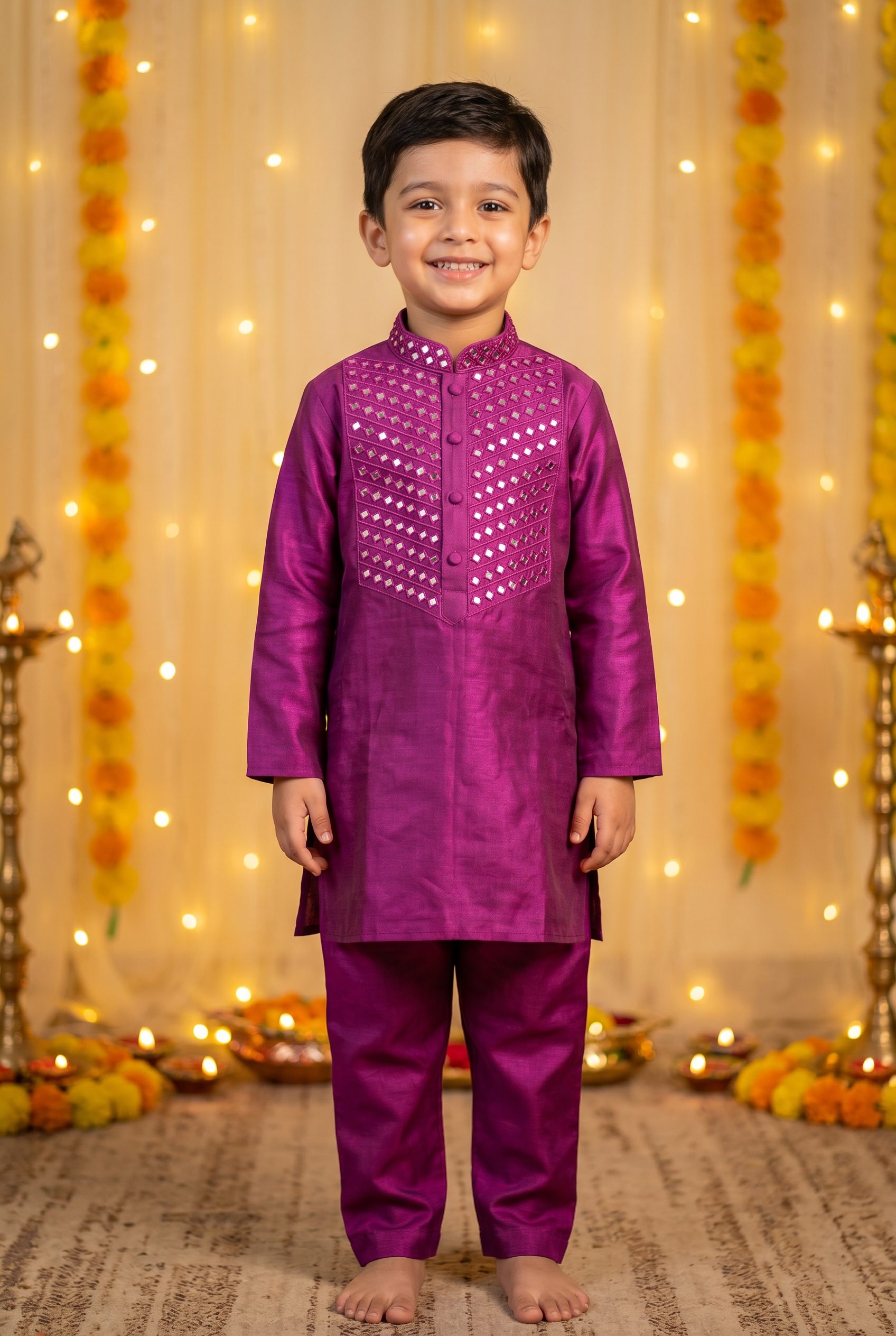 Sheeshe wala kurta Set- Baingani