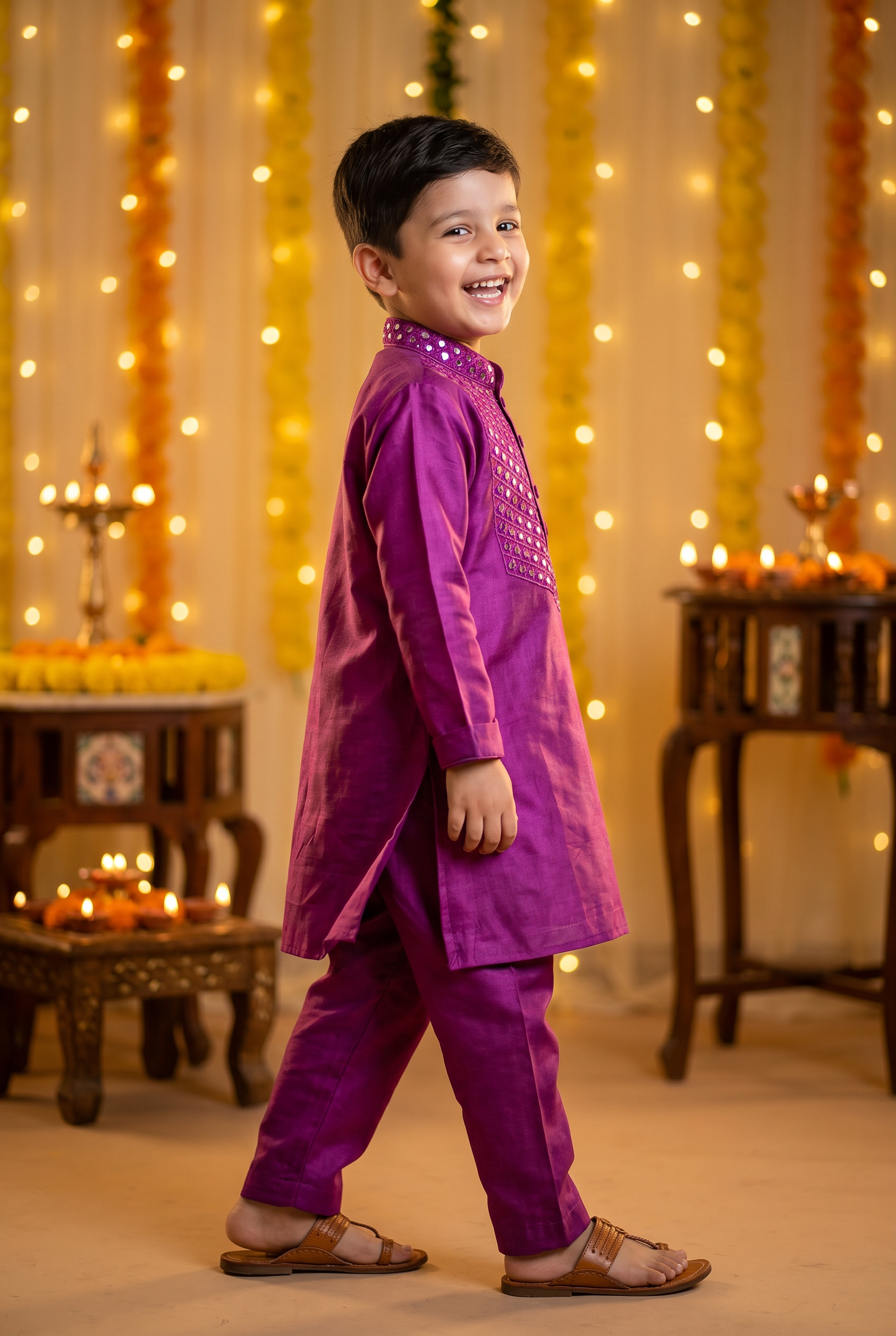Sheeshe wala kurta Set- Baingani